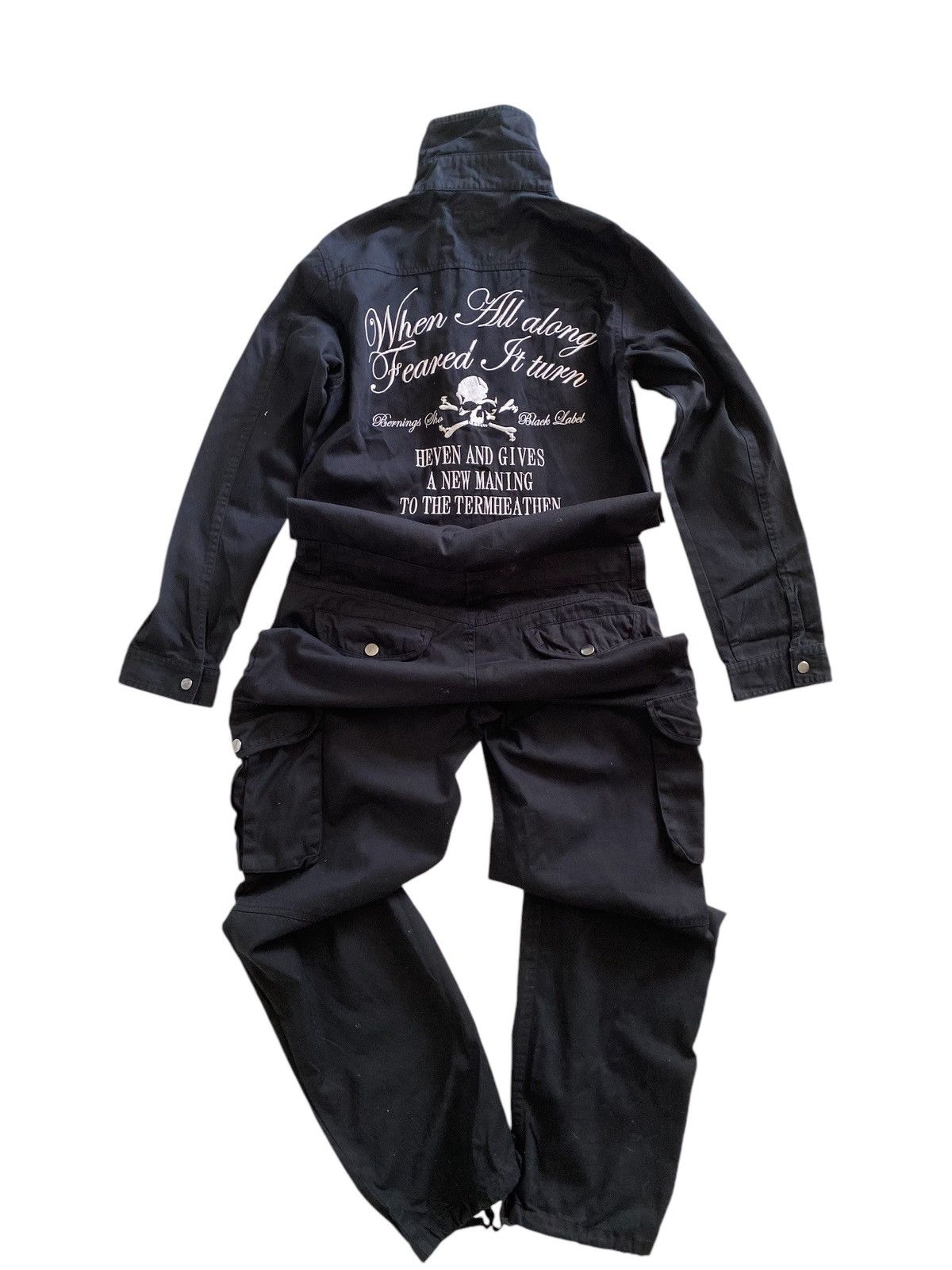 💥 Black Label multi poket coveralls Skull Logo