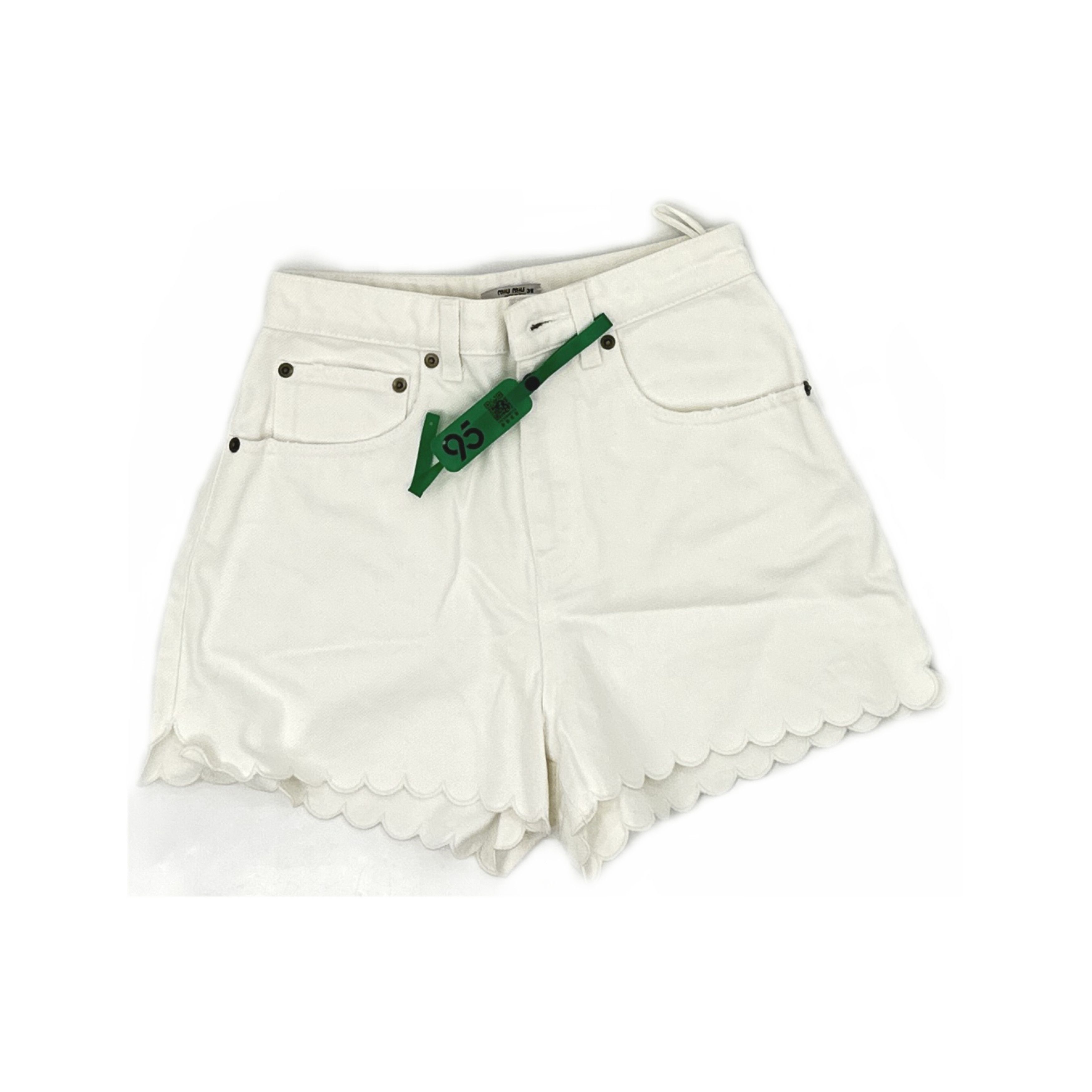 Miu Miu Miu Miu Scalloped Hem Denim Shorts Size 38 Size 26" / US 2 / IT 38 - 1 Thumbnail