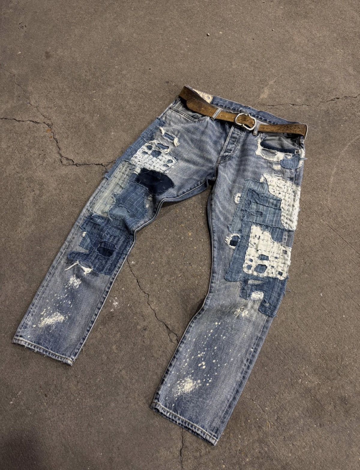 Denim & Supply Ralph Lauren Ralph Lauren Polo Aztec Sashiko Repaired Patchwork denim Size US 30 / EU 46 - 2 Thumbnail