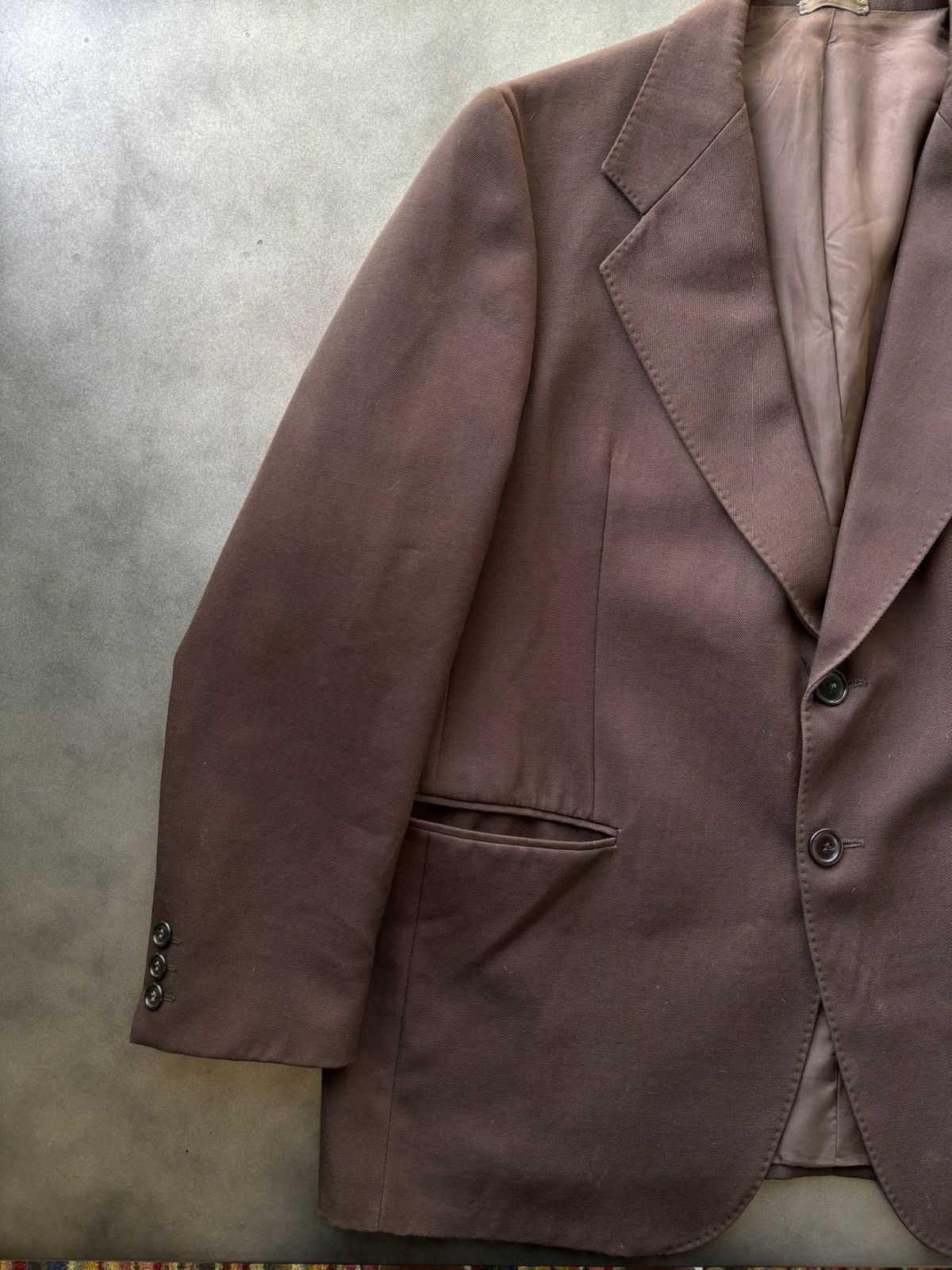 Vintage 1960s Vintage Suit Jacket Brown Blazer Jacket Made in Italy Size 38R - 12 Thumbnail