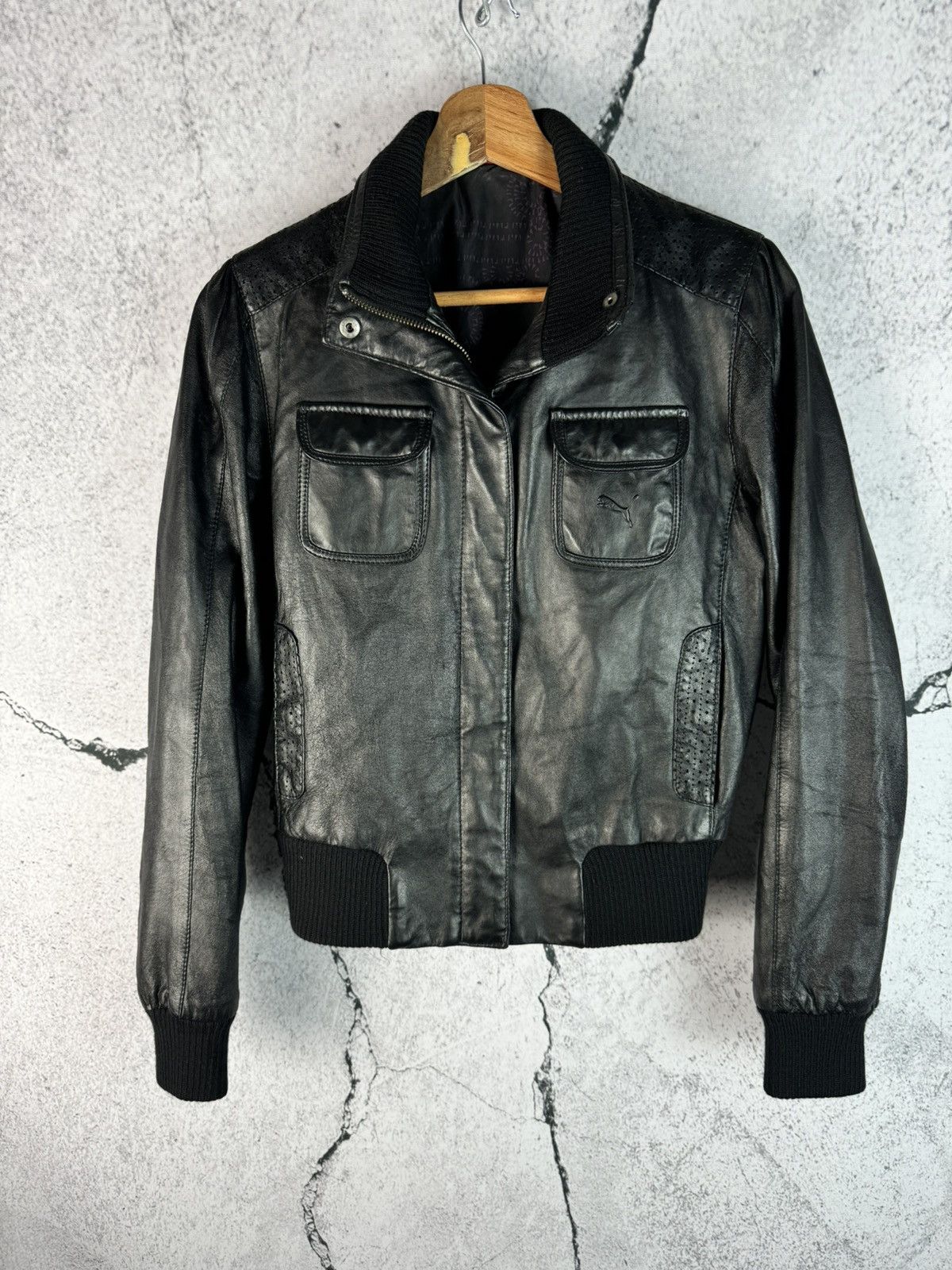 Puma Archival Puma Leather Jacket y2k motorcycle style Size S / US 4 / IT 40 - 1 Thumbnail