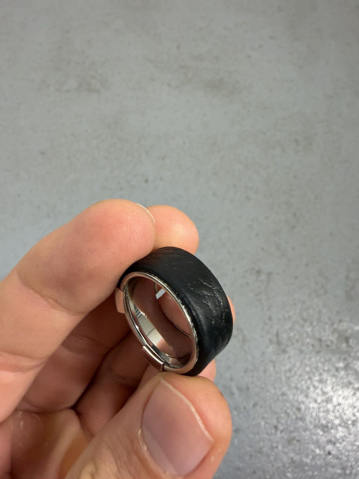Diesel Diesel Leather + Steel Ring Size ONE SIZE - 4 Thumbnail