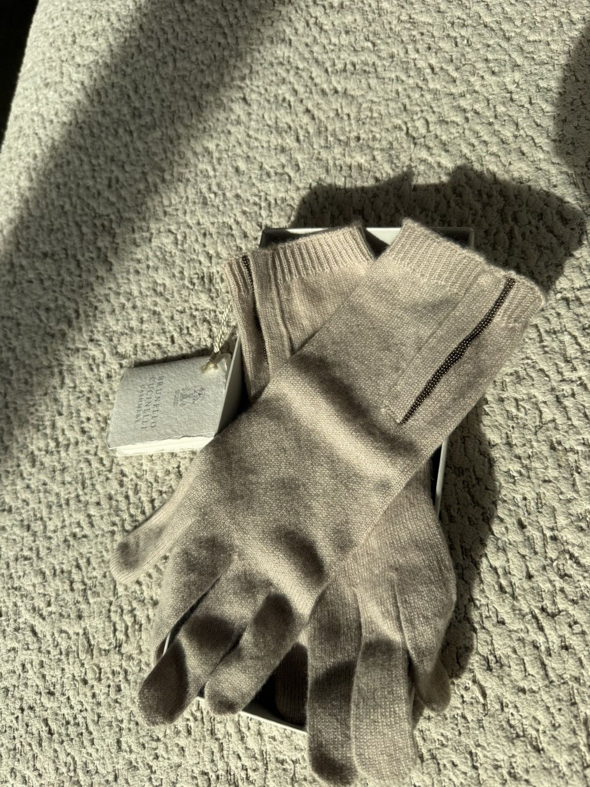 Brunello Cucinelli NWT Brunello Cucinelli Cashmere Glove w/ Monili Detai Size ONE SIZE - 7 Thumbnail