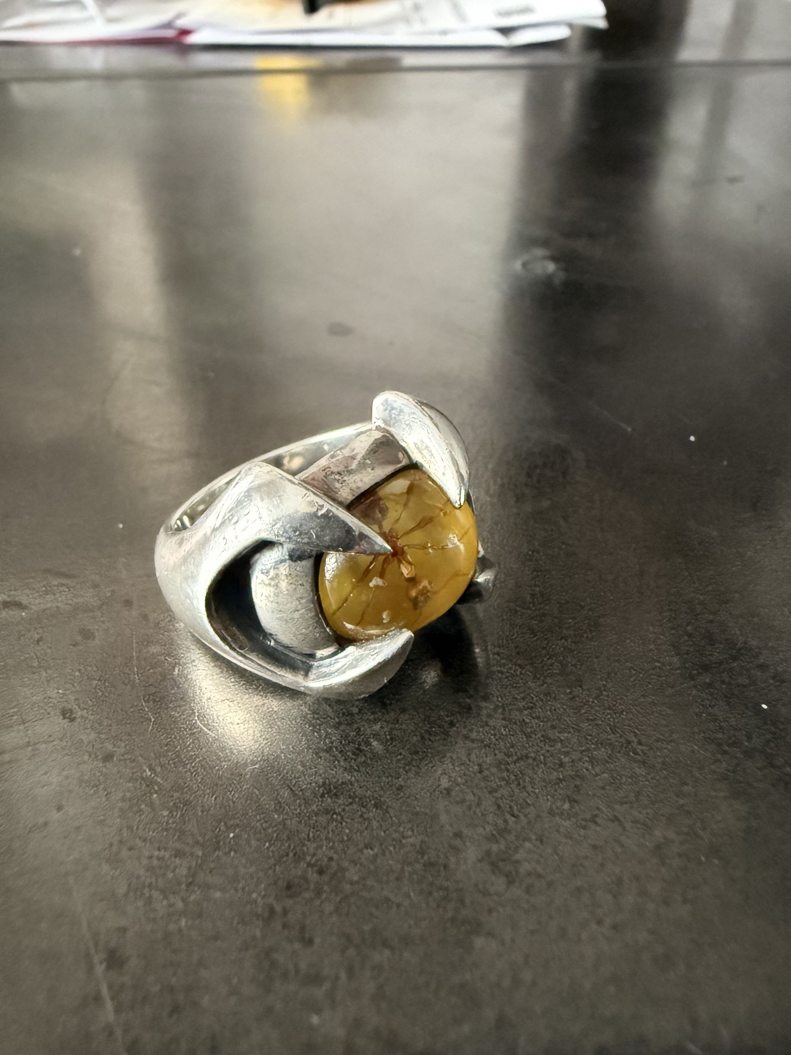Other M.A.R.S Amber ring 925 silver with ant inclusion Size ONE SIZE - 4 Thumbnail