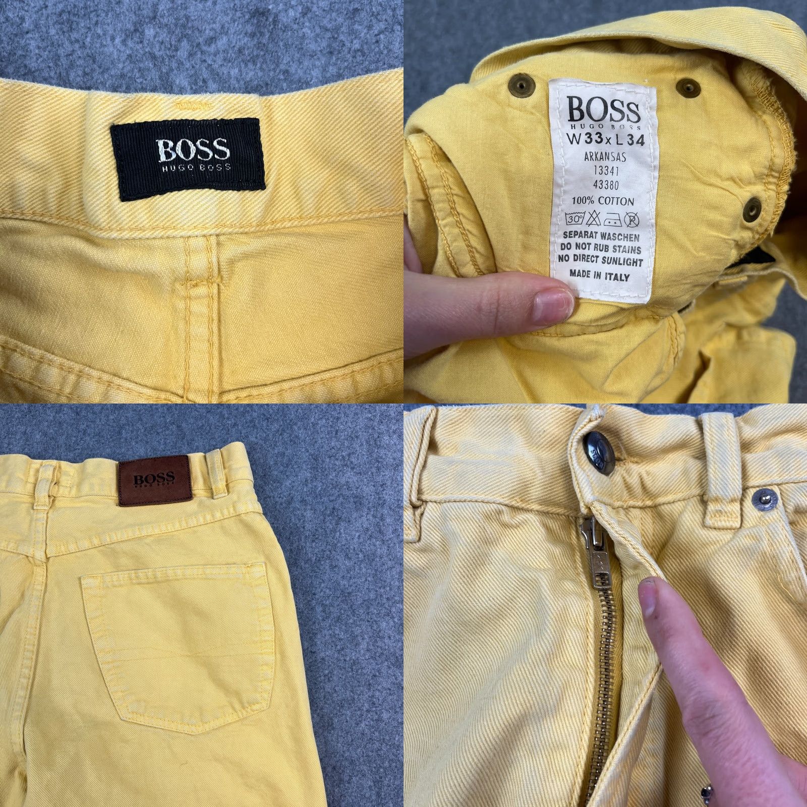 Hugo Boss VINTAGE Hugo Boss Jeans Straight 30 34 Yellow 100% Cotton Denim 5-Pocket Mens Jeans Size US 30 / EU 46 - 8 Thumbnail