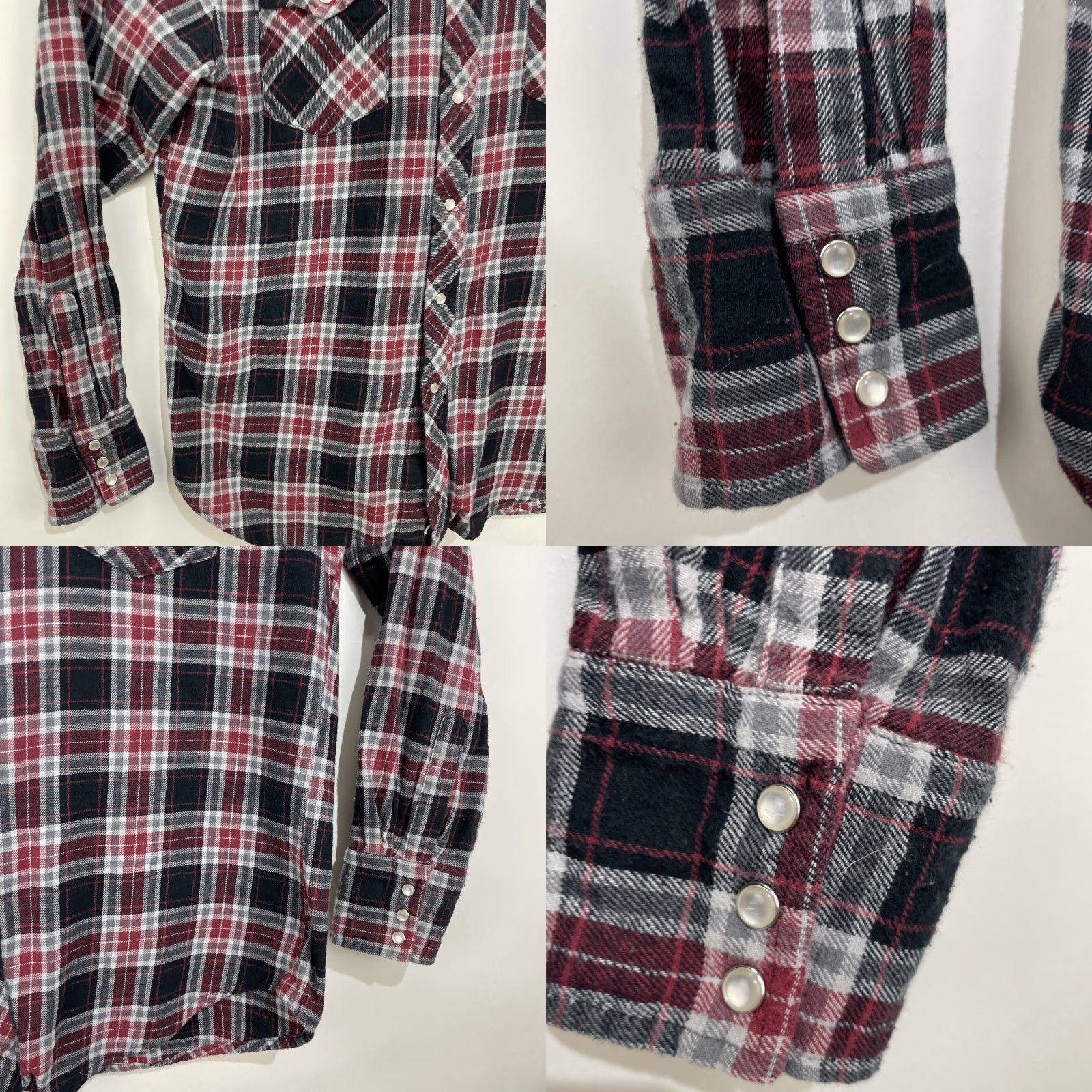 Wrangler Wrangler Shirt Mens Large Flannel Red Plaid Pearl Snap Western Rancher Size US L / EU 52-54 / 3 - 8 Thumbnail