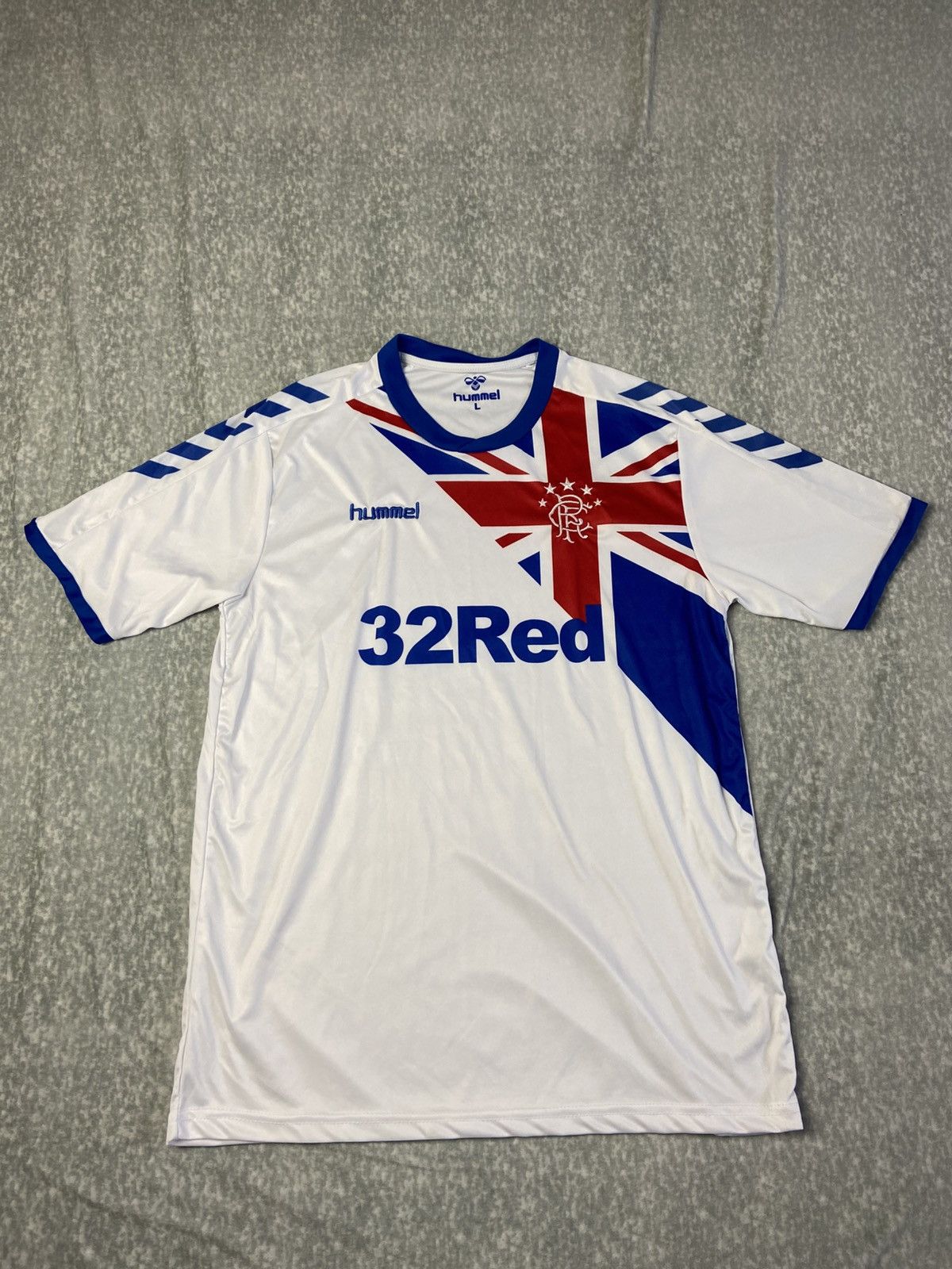 Hummel Rangers FC 2018-19 Away Shirt Union Jack Hummel Jersey Size US L / EU 52-54 / 3 - 1 Thumbnail