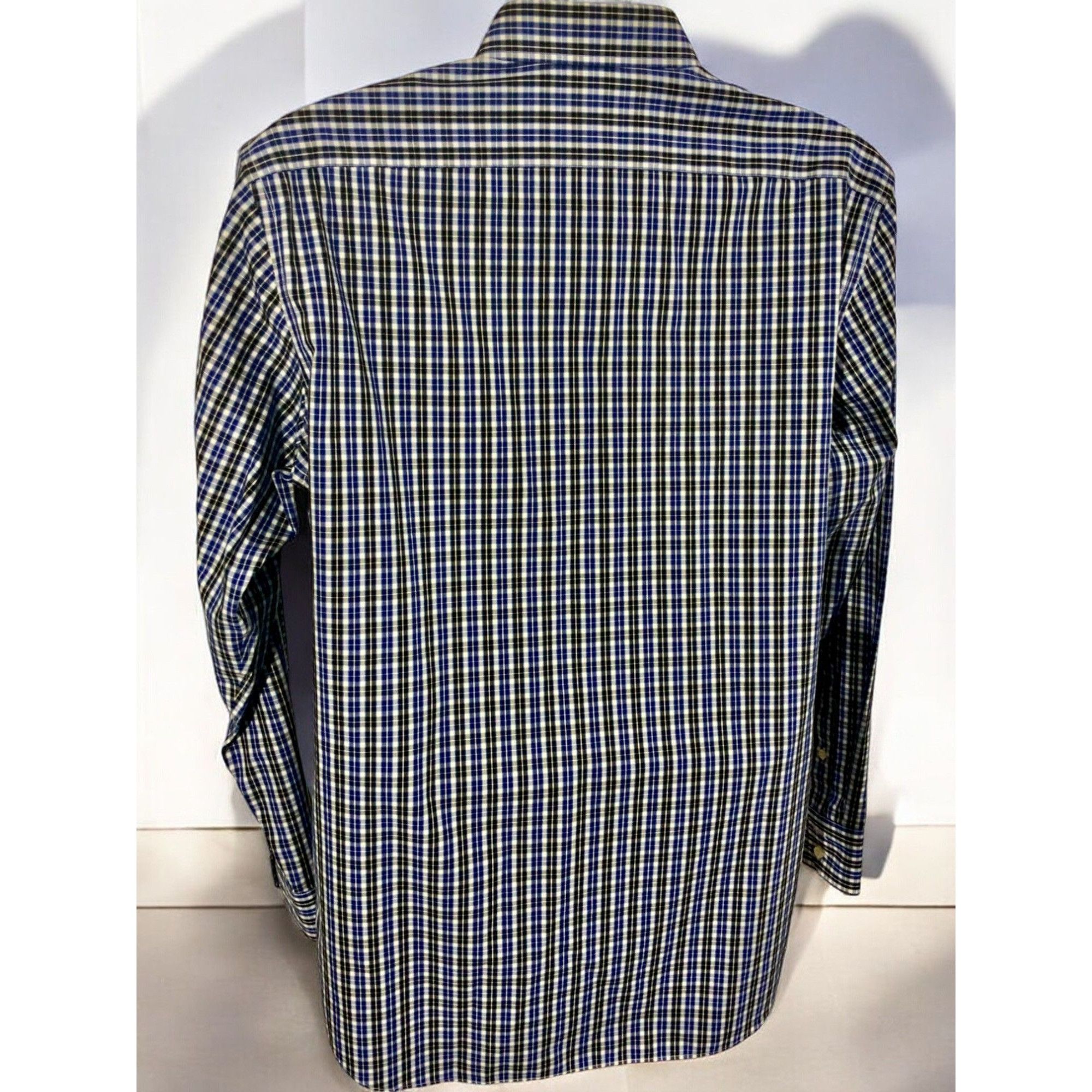 Banana Republic Banana Republic Mens Long Sleeve Blue Black Plaid Shirt L Size US L / EU 52-54 / 3 - 3 Thumbnail