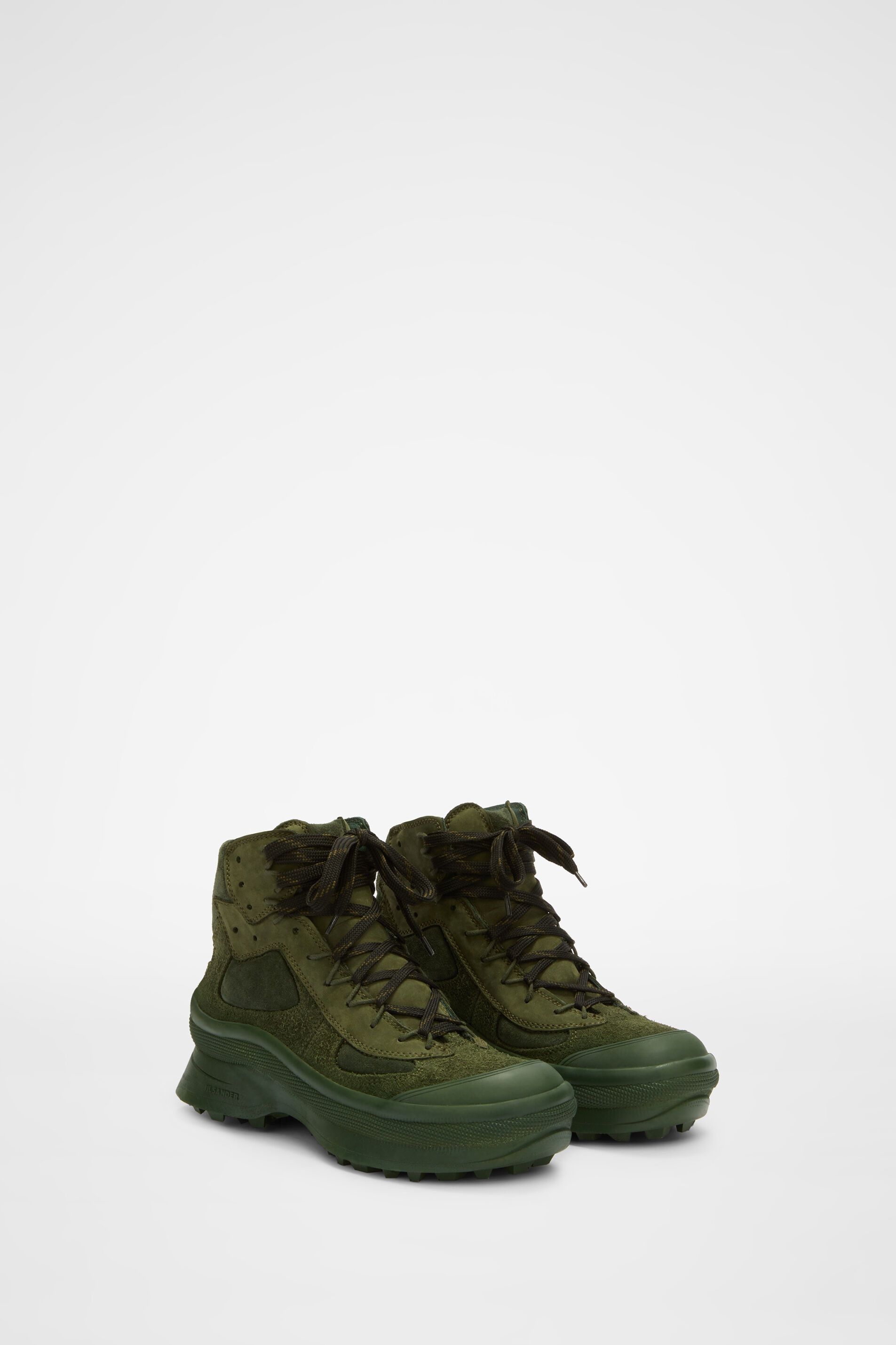 Jil Sander o1y1025 Hi-Top Sneakers in Military Green Size US 9 / IT 39 - 2 Thumbnail