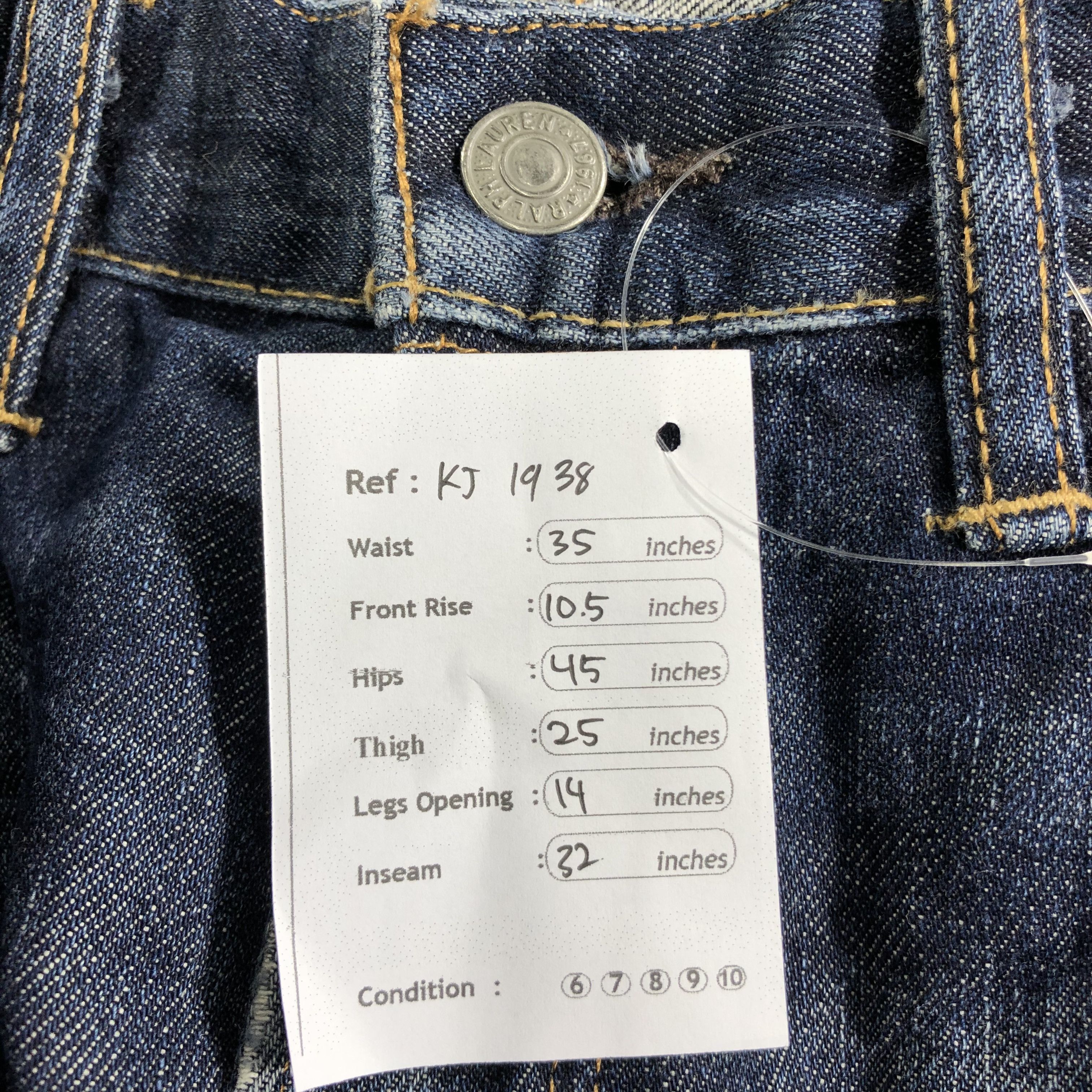 Polo Ralph Lauren Polo Ralph Lauren Jeans Faded Blue Denim KJ1938 Size US 34 / EU 50 - 13 Thumbnail