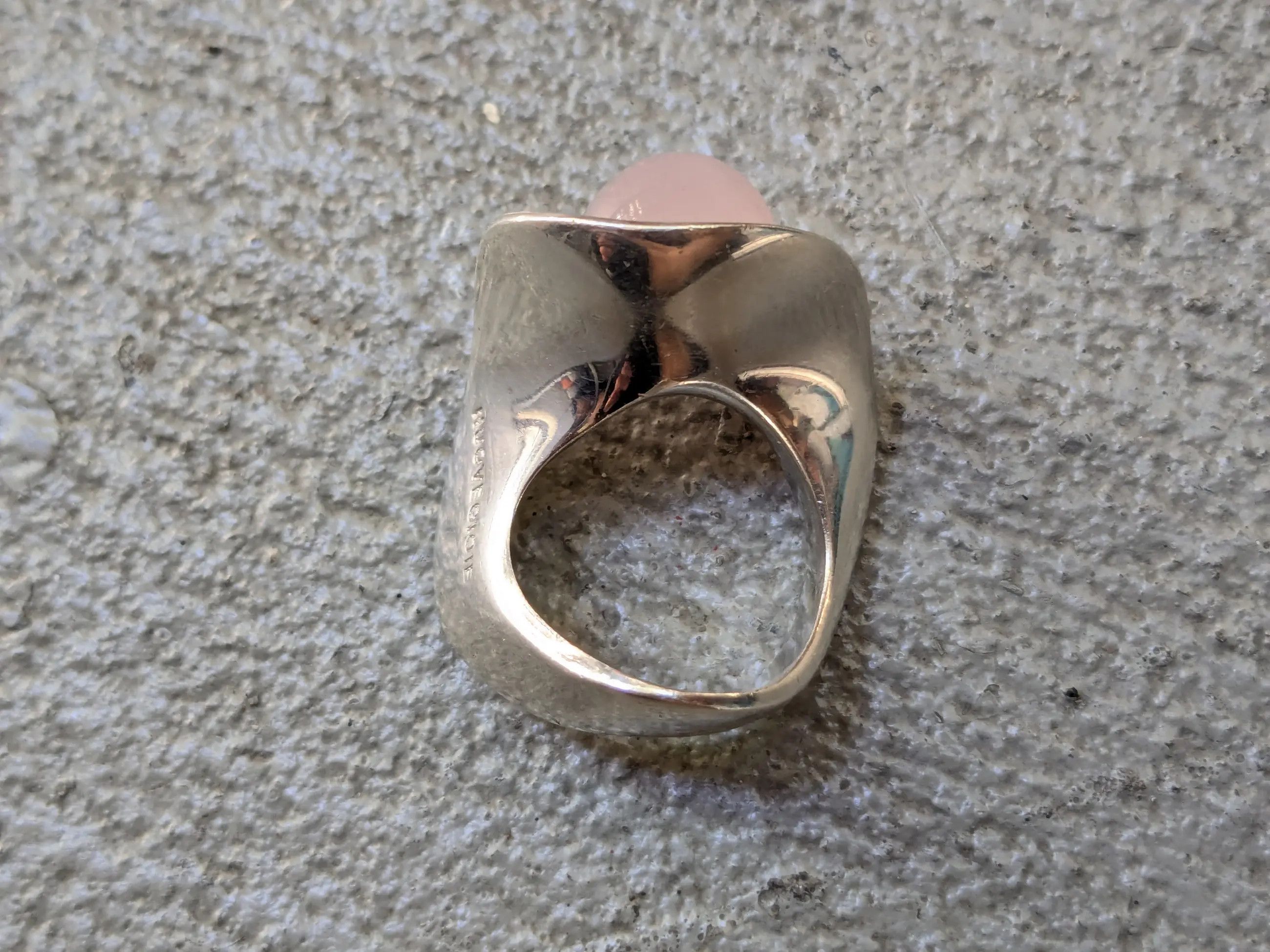 Jewelry Nuovegioie Sterling Silver Ring 6.5 Rose Quartz Abstract Size ONE SIZE - 11 Thumbnail