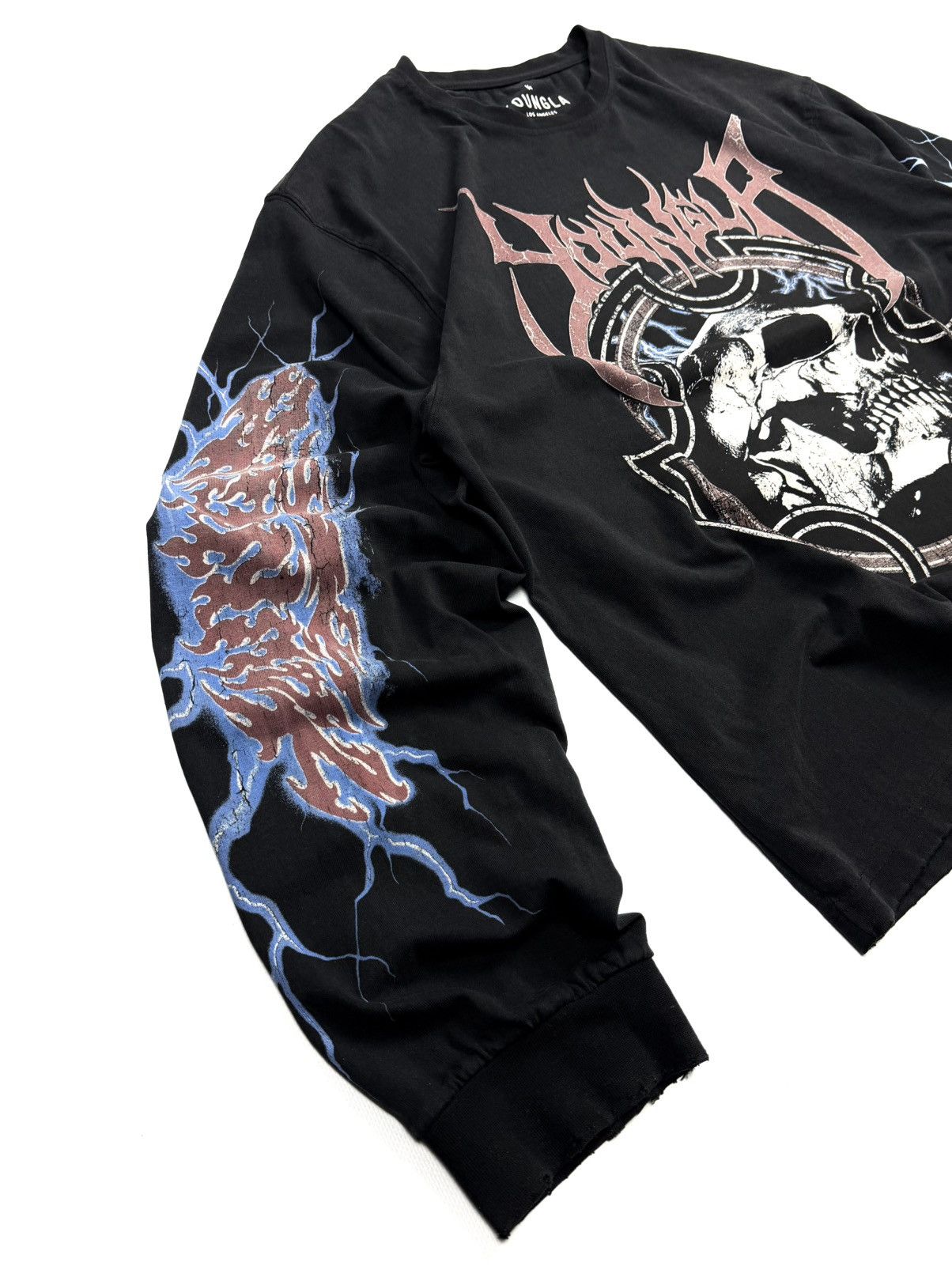 YoungLA Y2K YoungLA Skull Graphic Long Sleeve Goth Metal Streetwear Size US XL / EU 56 / 4 - 4 Thumbnail