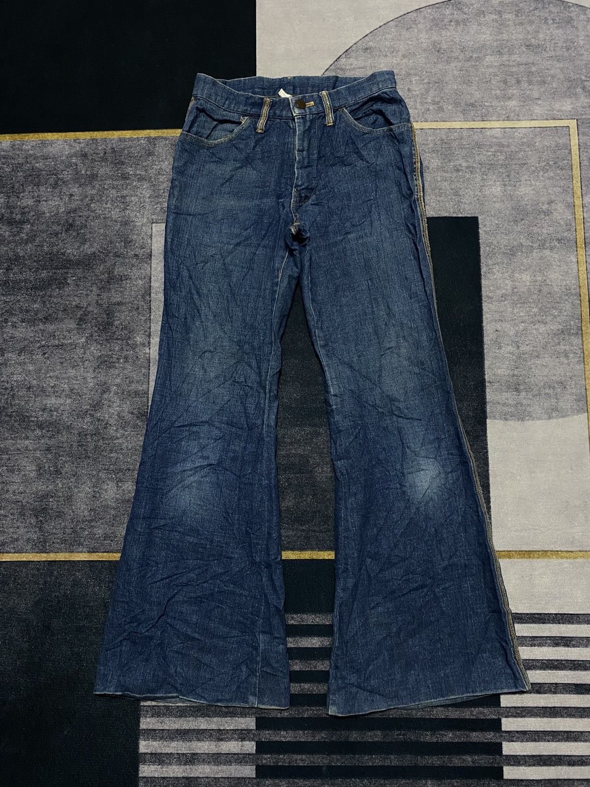 Vintage ADDENDA SUPER FLARE BOOT CUT DENIM PANTS Size 24" / US 00 / IT 34 - 1 Thumbnail
