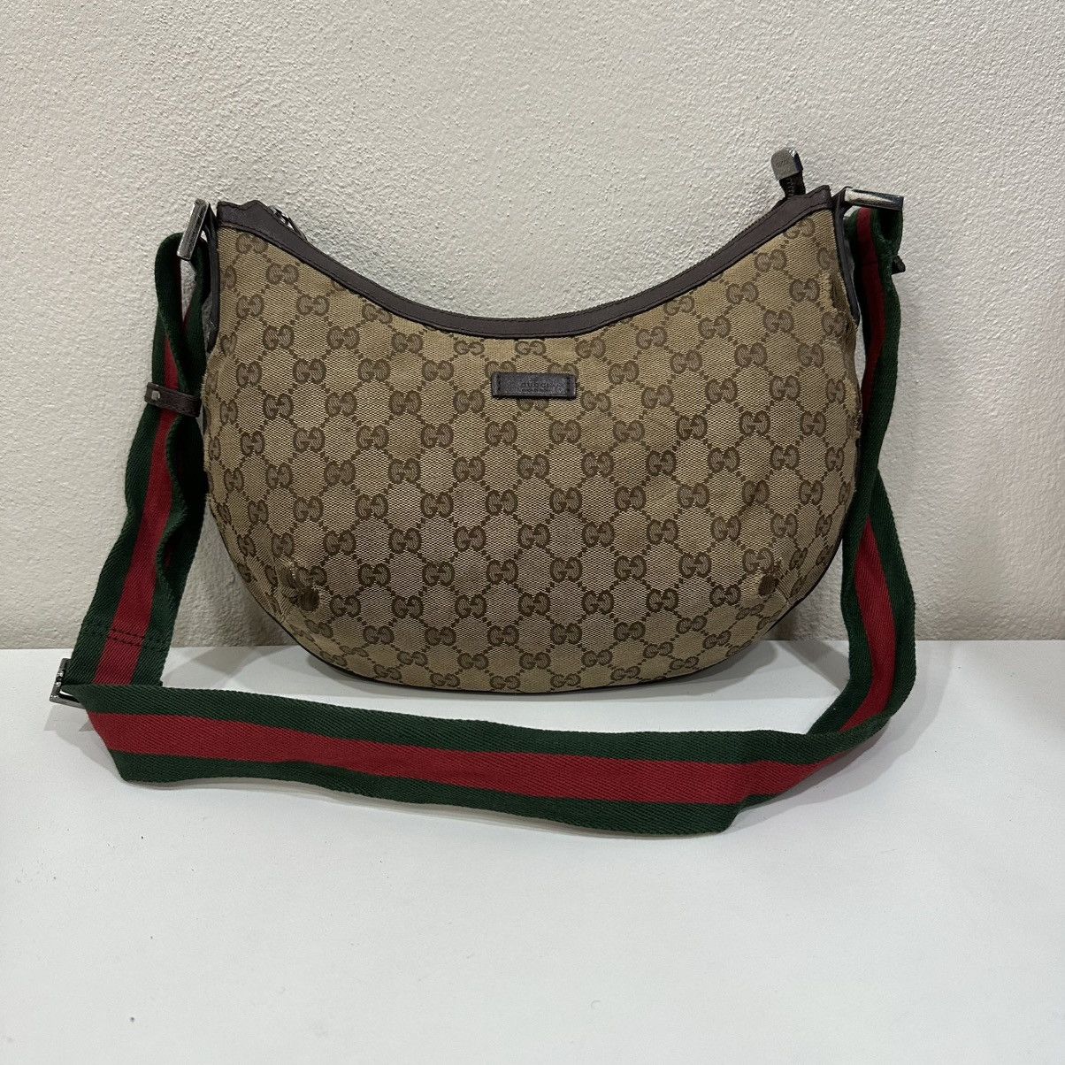 Gucci GUCCI GG WEB HALF MOON MEDIUM CROSSBODY BAG 17 Size ONE SIZE - 2 Thumbnail