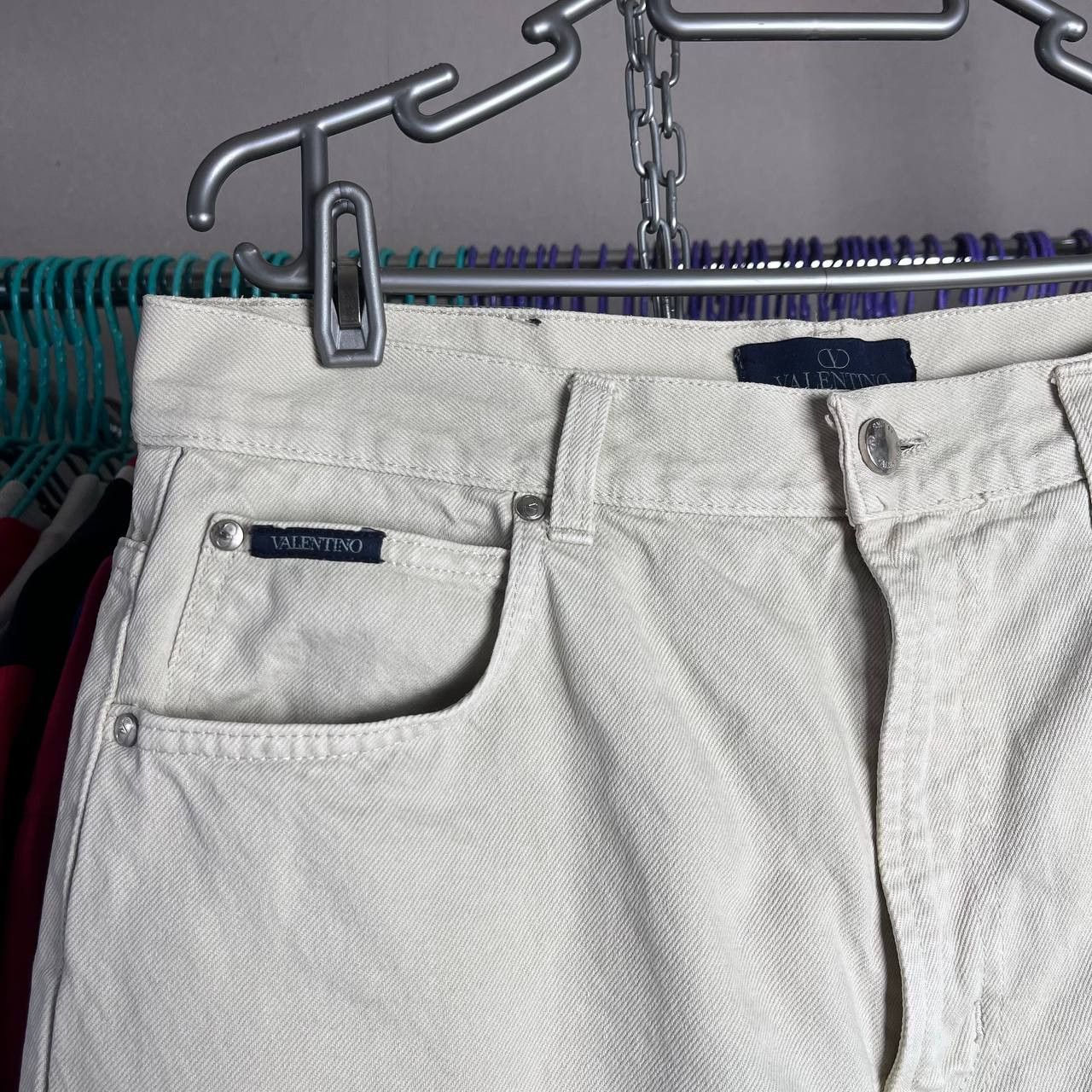 Valentino Vintage 90s Valentino Ivory Denim Pants Made in Italy Size US 34 / EU 50 - 6 Thumbnail