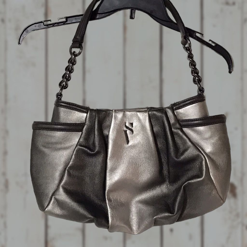 Vintage VINTAGE Simply Vera Vera Wang Shoulder Bag Women Large Gray Faux Leather 15x9 Crossbody Chain Size ONE SIZE - 1 Thumbnail