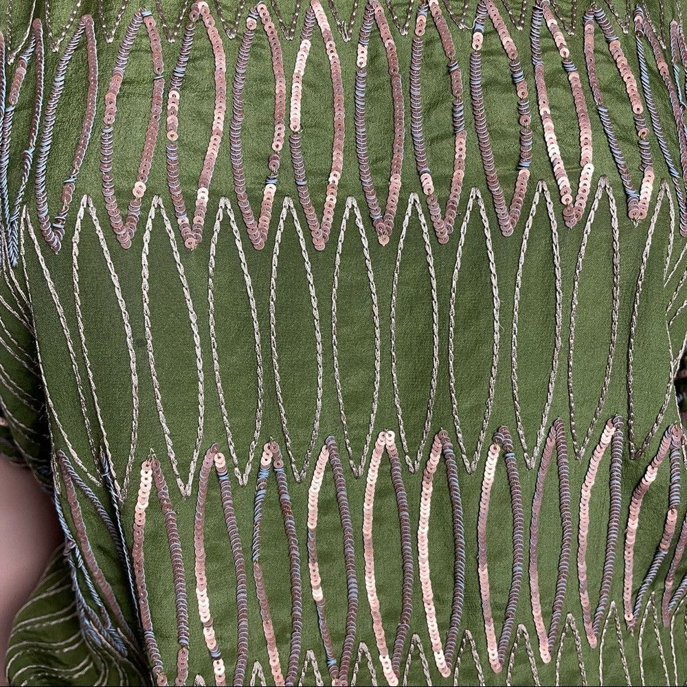 Other New Namrata Joshipura Green Silk Sequins Tunic Blouse Size Size S / US 4 / IT 40 - 9 Thumbnail