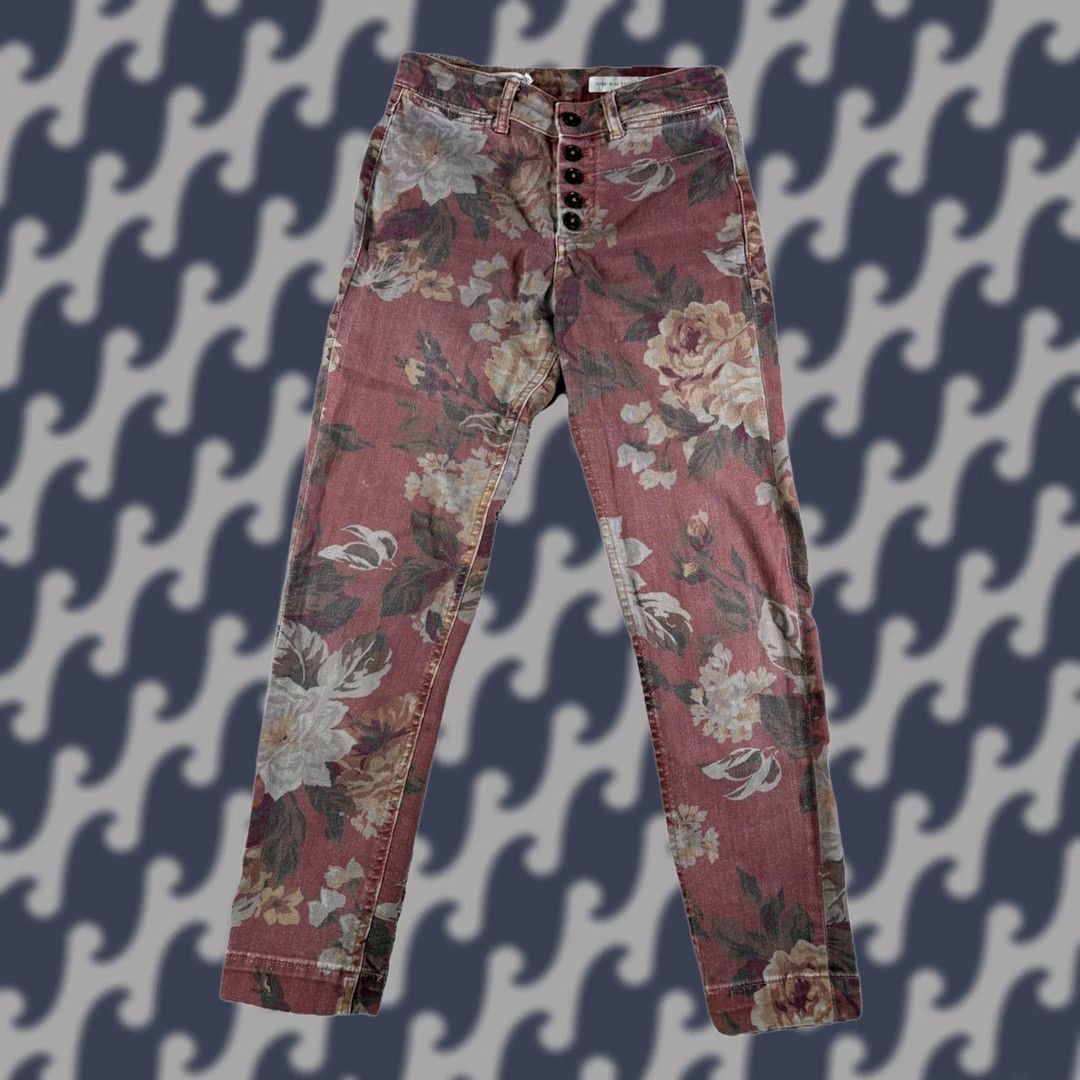 Anthropologie Anthropologie Pilcro And The Letterpress Slim Pants Size 25 High Rise Floral Size 42" / US 20 - 1 Thumbnail