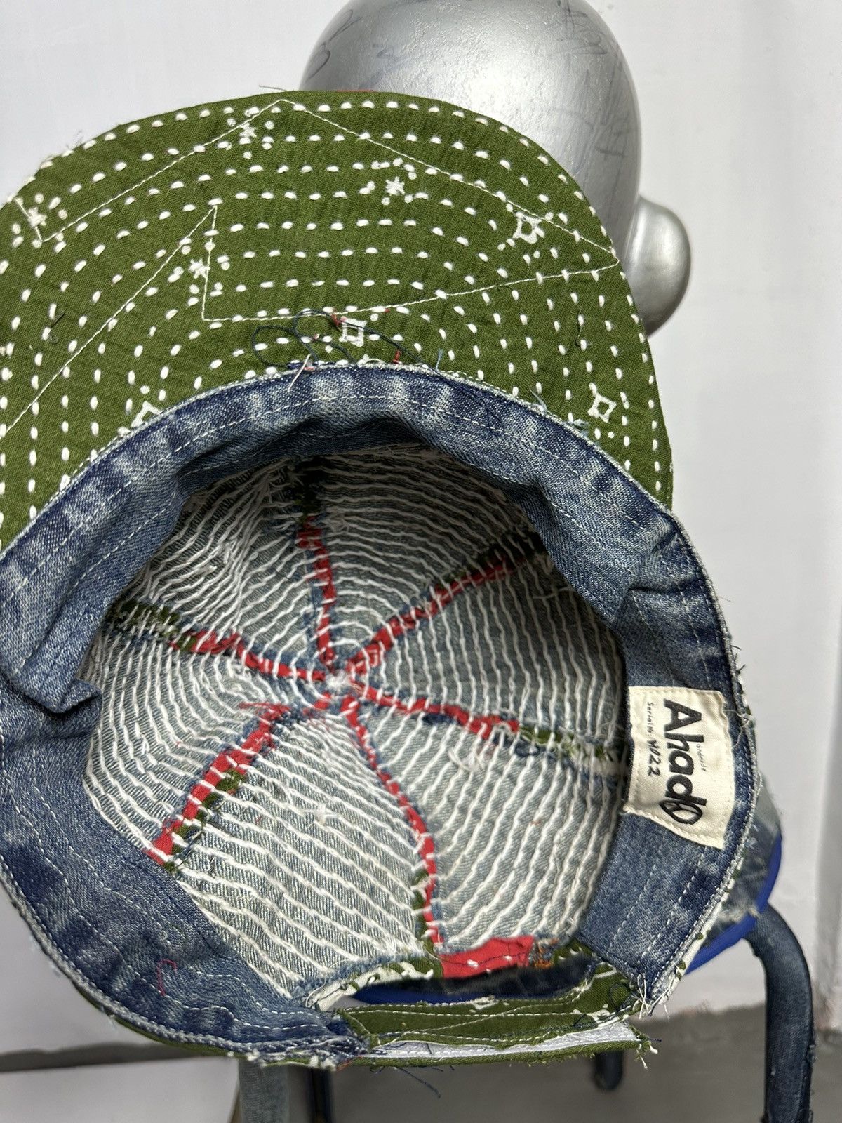 Handmade Custom Made Distressed Paisley Patchwork Boro hats Size ONE SIZE - 11 Thumbnail