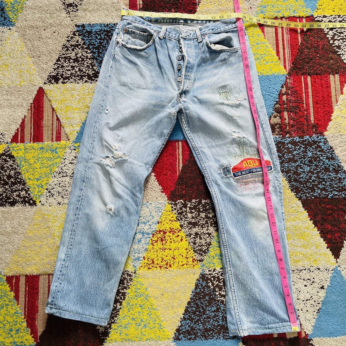 Levi's Vintage Clothing Distressed Levis 501 Vintage Denim Jeans Size US 30 / EU 46 - 15 Thumbnail