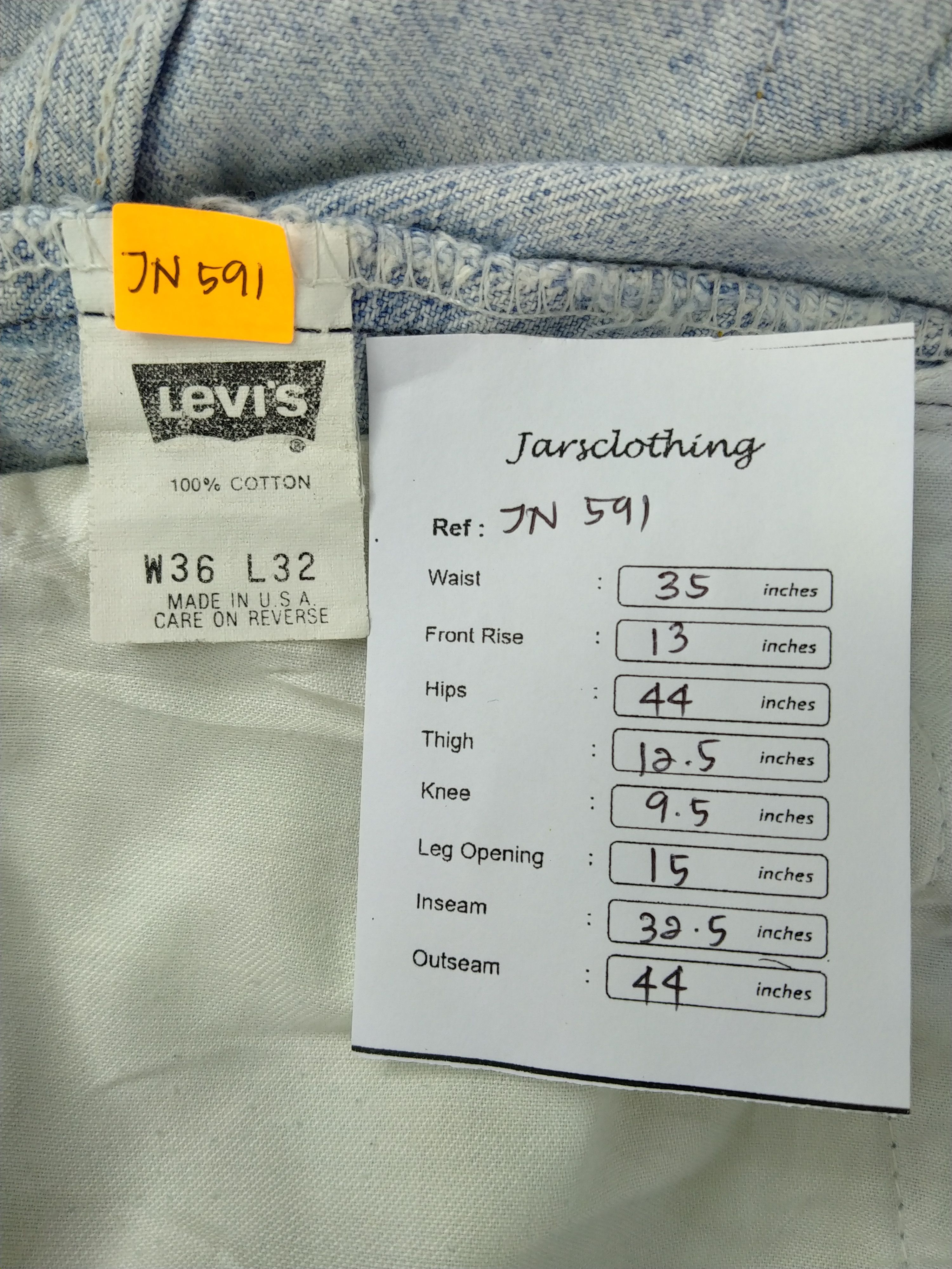 Japanese Brand Light Wash Vintage Levi's 505 USA Denim 35 x 32.5 -JN591 Size US 36 / EU 52 - 9 Thumbnail