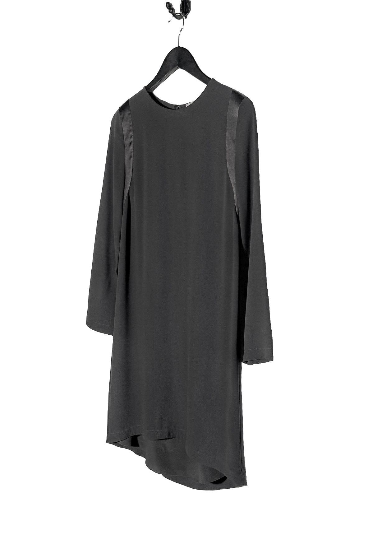 Brunello Cucinelli Brunello Cucinelli Grey Silk Tunic Long Sleeves Dress Size S / US 4 / IT 40 - 2 Thumbnail