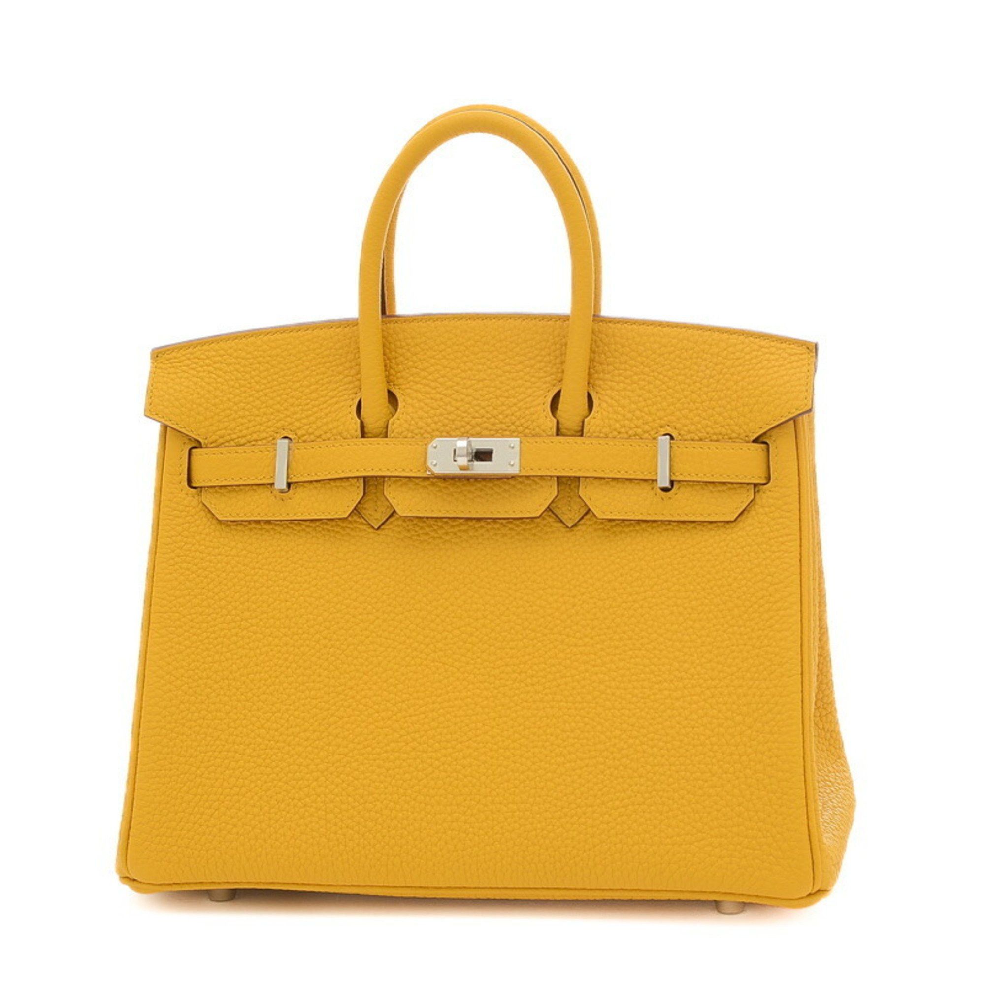 image of Hermes Birkin 25 Handbag Togo Jaune Ambre B Stamp in Yellow, Women's