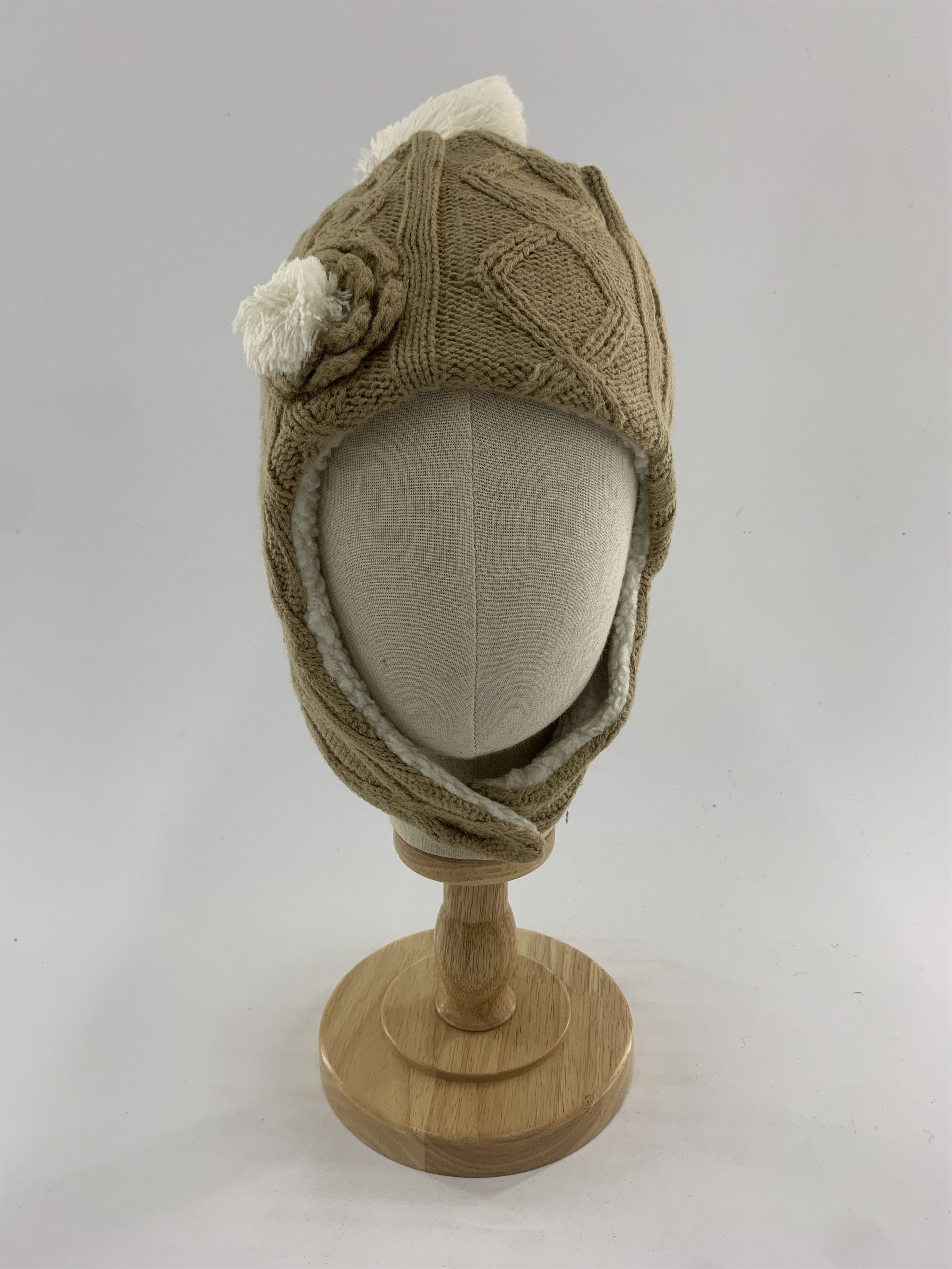 Vintage Knitted Beanie Earflap Hat Snowcap Size ONE SIZE - 1 Thumbnail