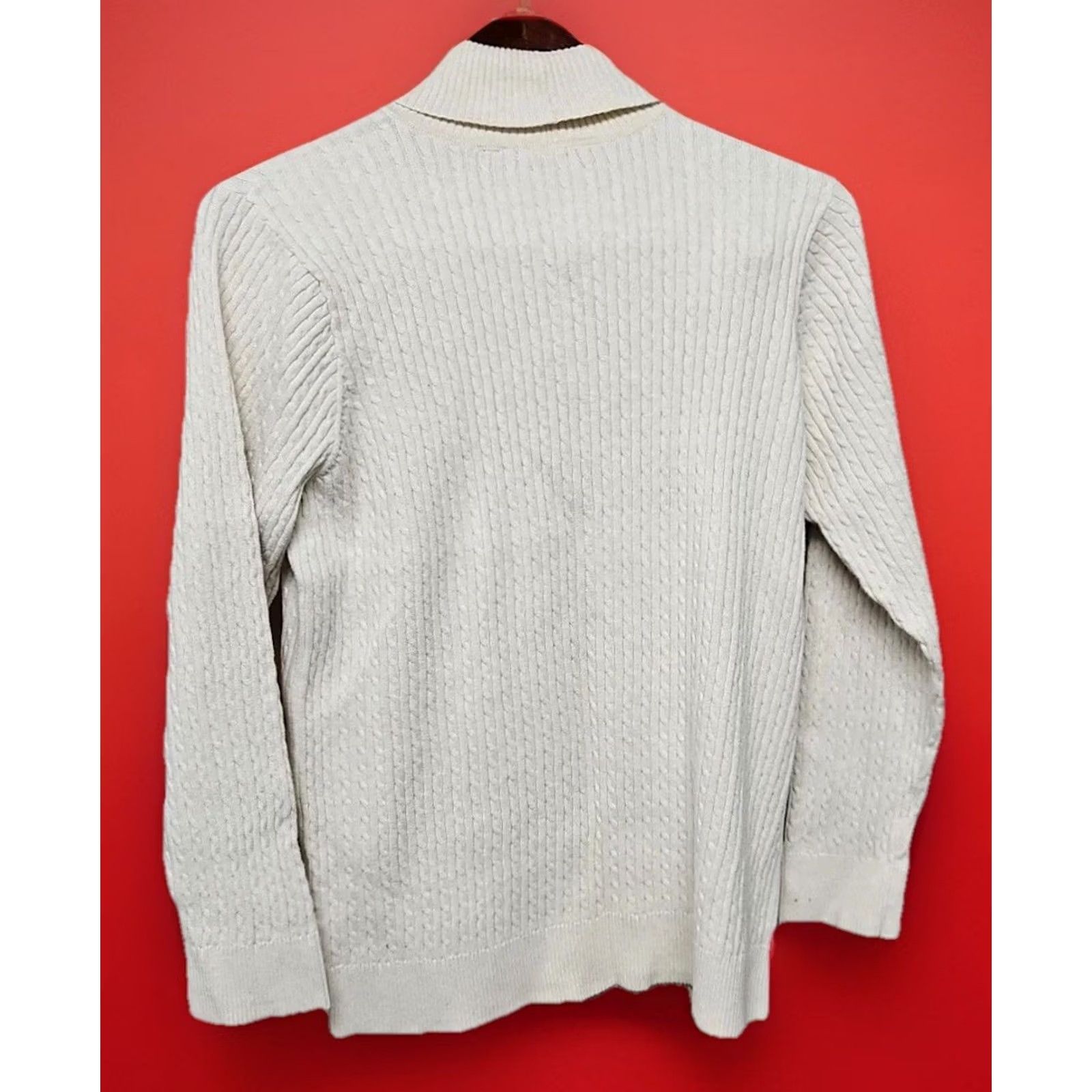 Vintage JEANNE PIERRE Cream Cable Knit Turtleneck Sweater 1X Women Classic Pullover Knit Size XL / US 12-14 / IT 48-50 - 5 Thumbnail