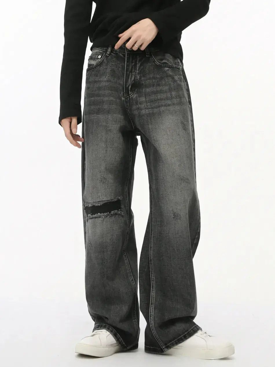 Japanese Brand Retro loose high street ripped jeans Size US 32 / EU 48 - 6 Thumbnail