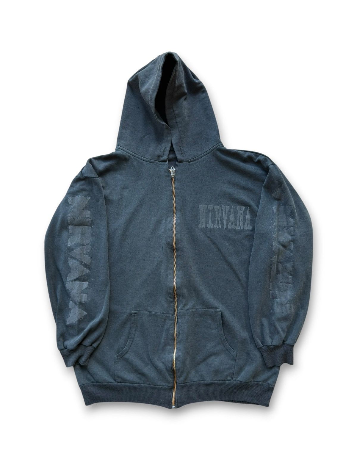 Nirvana *RARE* VINTAGE NIRVANA KURT COBAIN DISTRESSED HOODIE ZIP UP Size US XL / EU 56 / 4 - 15 Thumbnail