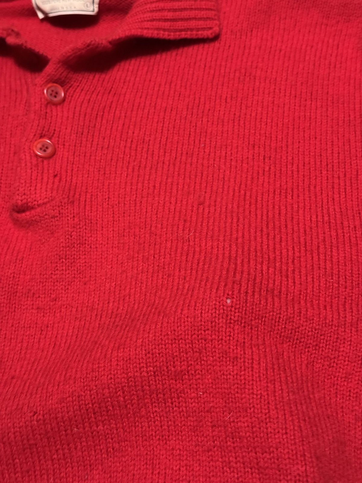 L.L. Bean LL Bean True Vintage Red Wool Pullover Polo 22x25 Sweater Size US L / EU 52-54 / 3 - 8 Thumbnail