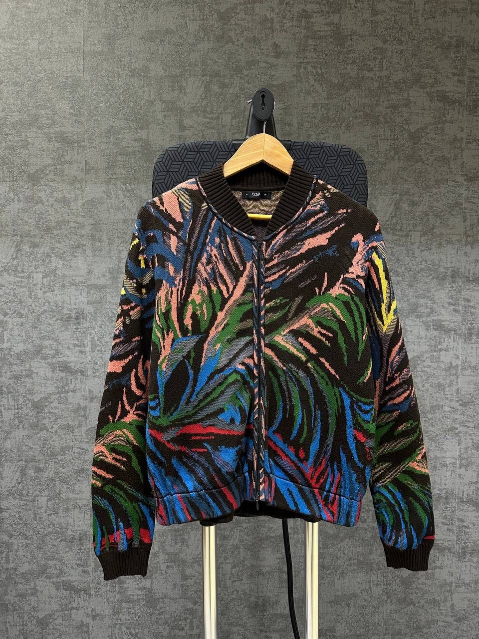 Vintage Vintage Ivko Full Zip Floral Cardigan Wool Sweater Size US M / EU 48-50 / 2 - 1 Thumbnail
