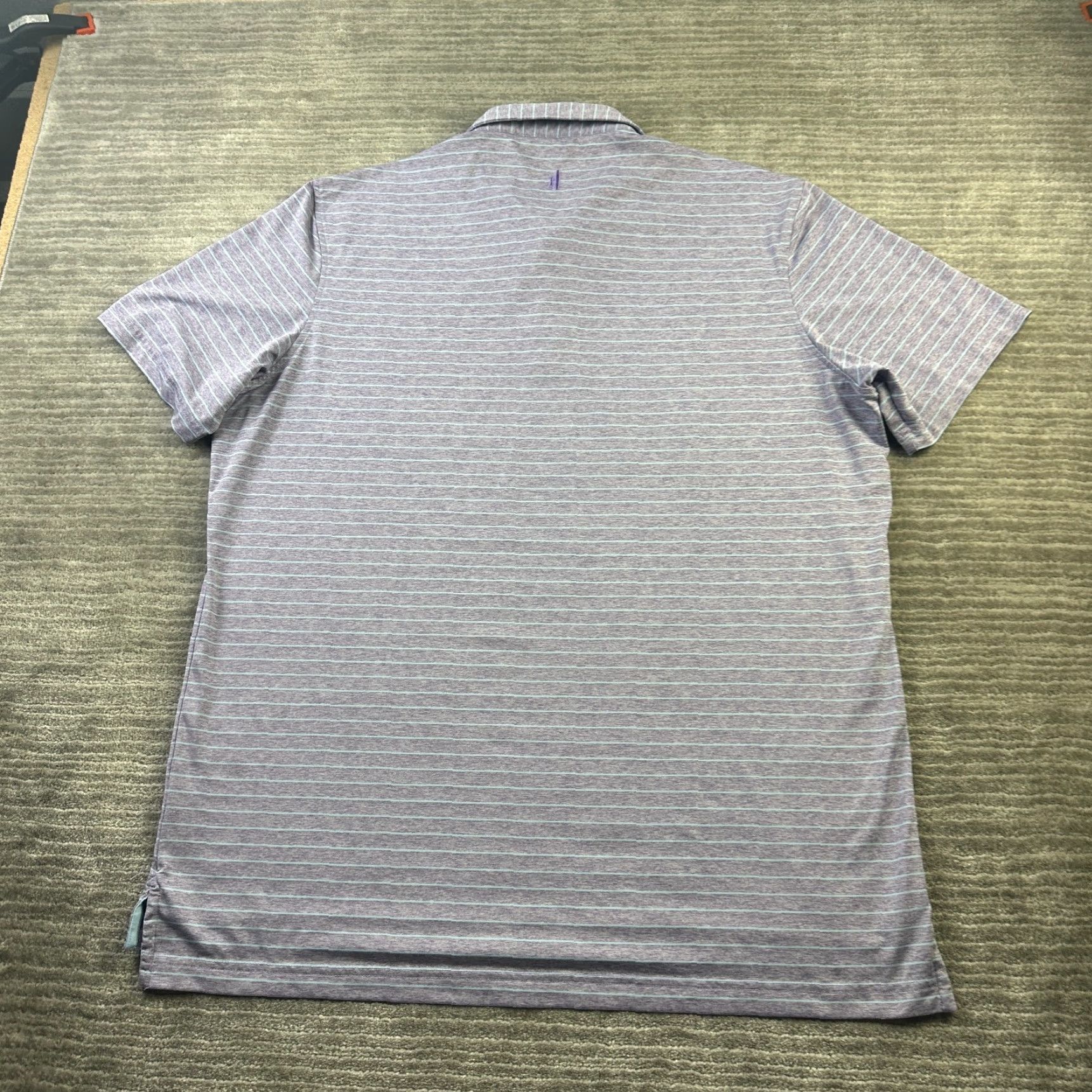 johnnie-O Johnnie O Polo Shirt Mens XL Purple Striped Golf Performance Casual All Seasons Lightweight Stretch Logo Size US XL / EU 56 / 4 - 2 Thumbnail