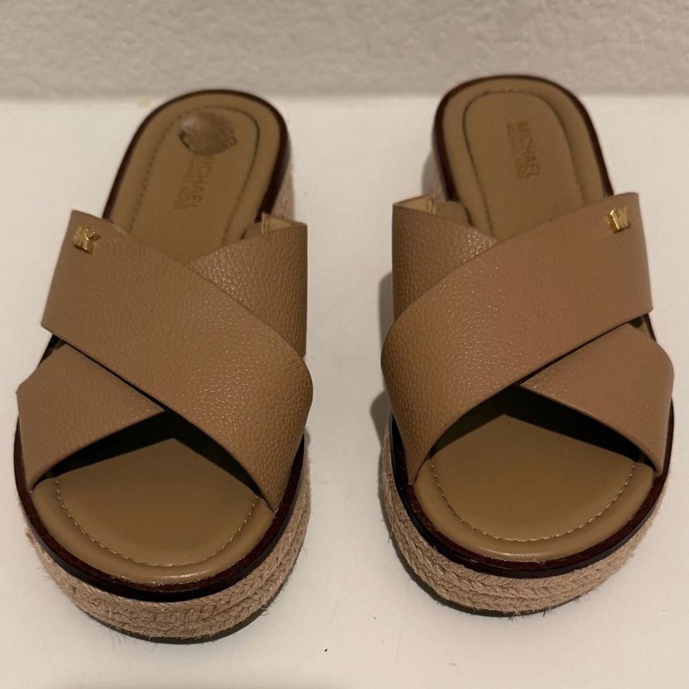 Michael Kors MICHAEL Michael Kors Indira Tan Wedge Espadrille Sandals 6.5 Size US 6.5 / IT 36.5 - 2 Thumbnail