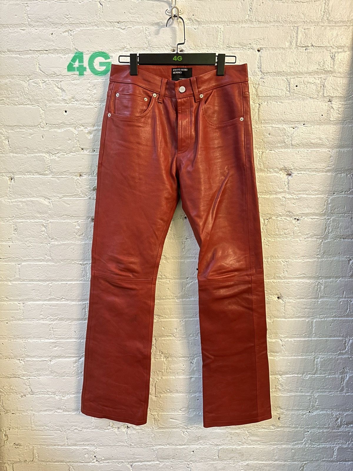 Enfants Riches Deprimes ENFANTS RICHES DEPRIMES RED LEATHER FLARES Size US 29 - 1 Thumbnail
