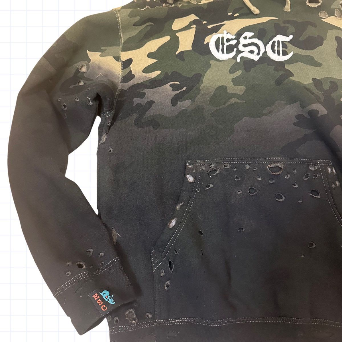 Other ESC Empty Space Custom Distressed Hoodie Small Dip Dye Camo Size US S / EU 44-46 / 1 - 6 Thumbnail