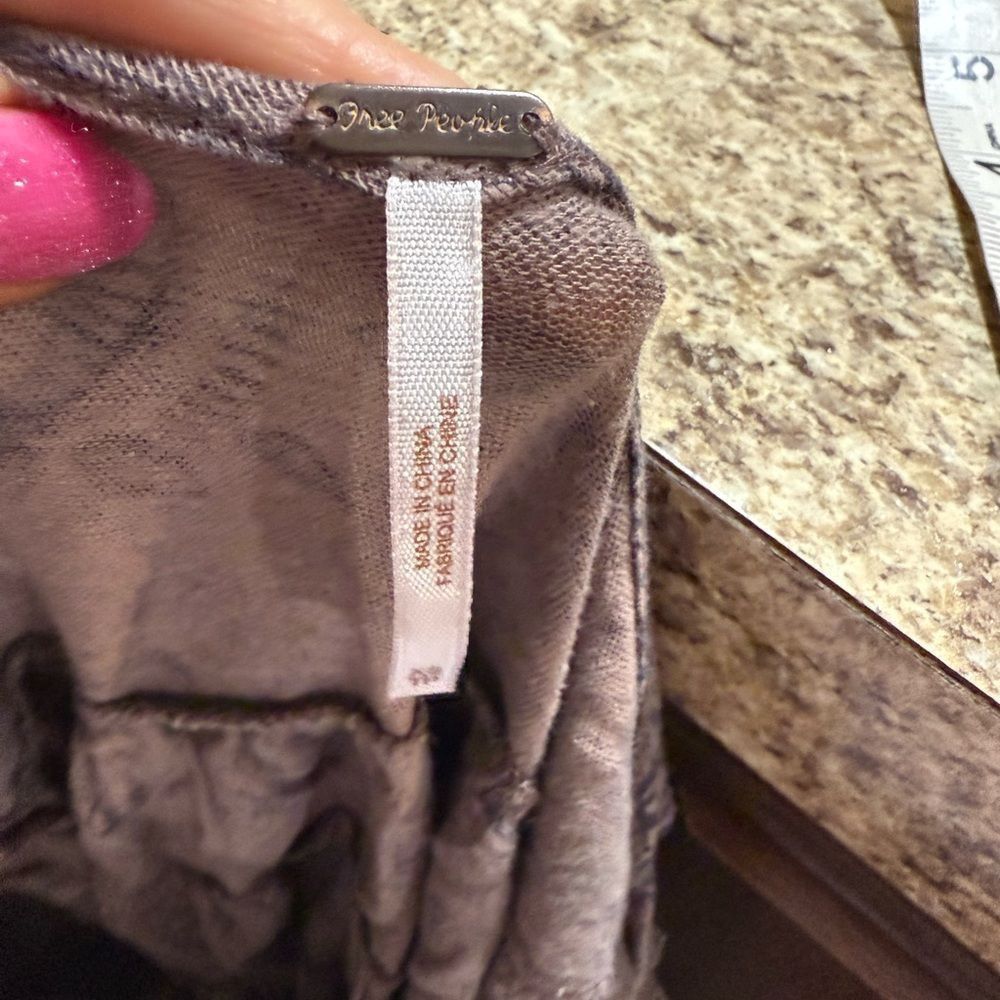 Free People Free People Gray Asymmetrical Embellished Tank Top Size XS / US 0-2 / IT 36-38 - 8 Thumbnail
