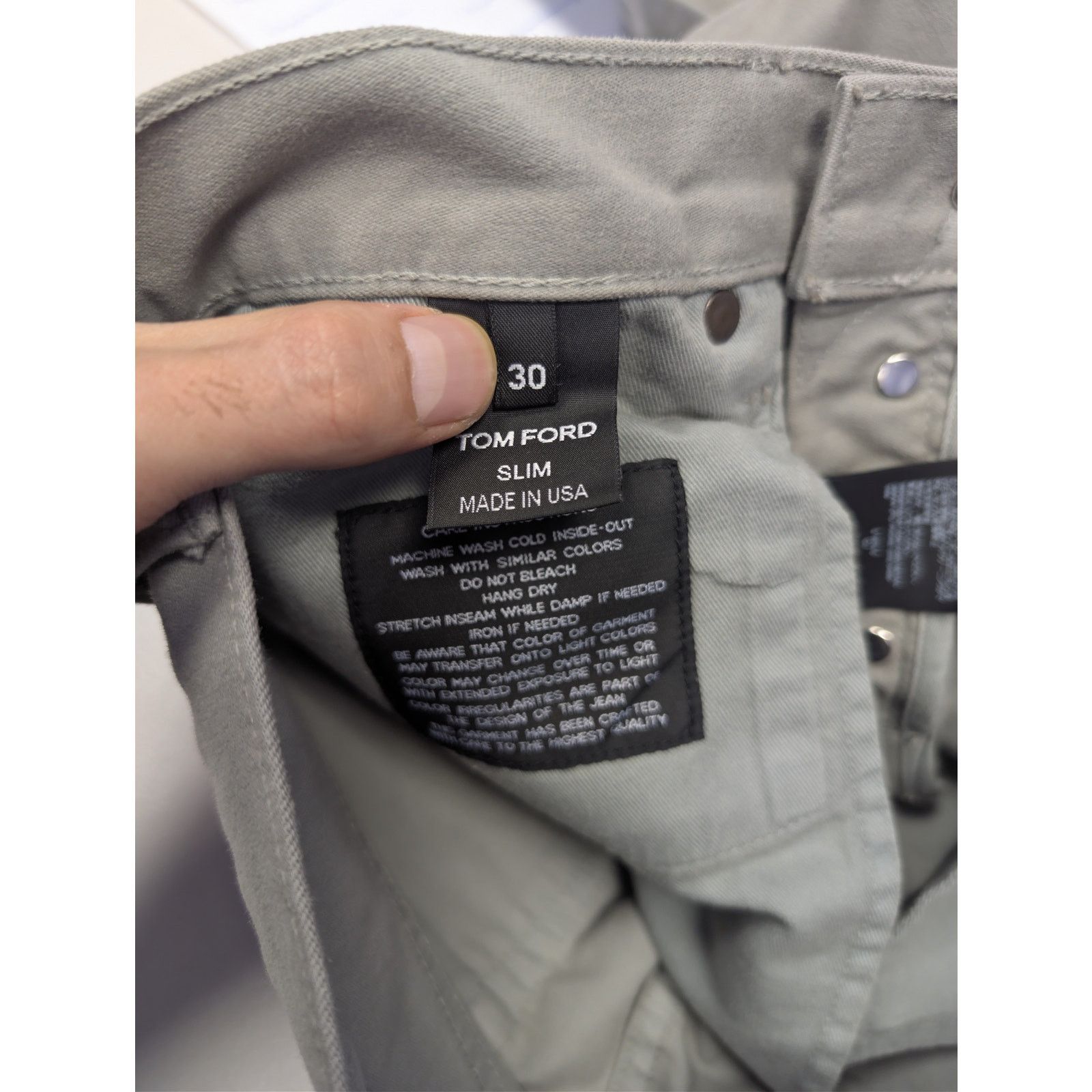 Tom Ford o1rshd1 Slim Fit Denim Jeans in Grey Size US 30 / EU 46 - 17 Thumbnail