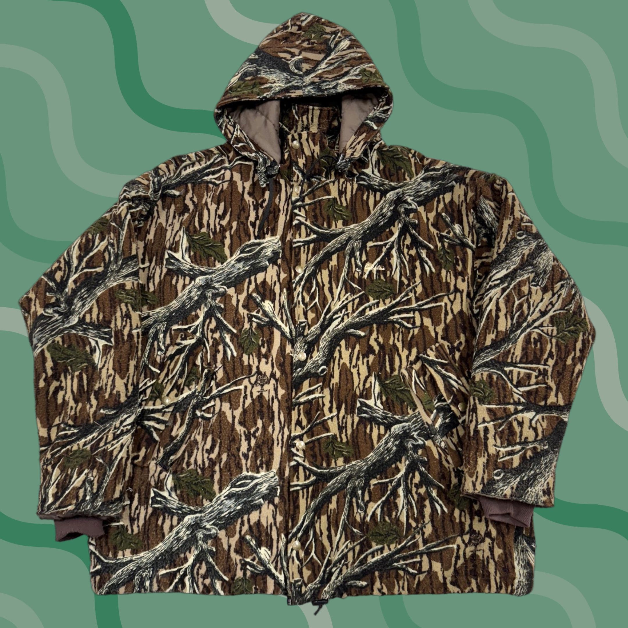 Vintage Cabela's Jacket Mens XL Camouflage Hooded Dry-Plus Hunting Game Pouch Parka Wool Brown Zip Regular"} Size US XL / EU 56 / 4 - 1 Thumbnail
