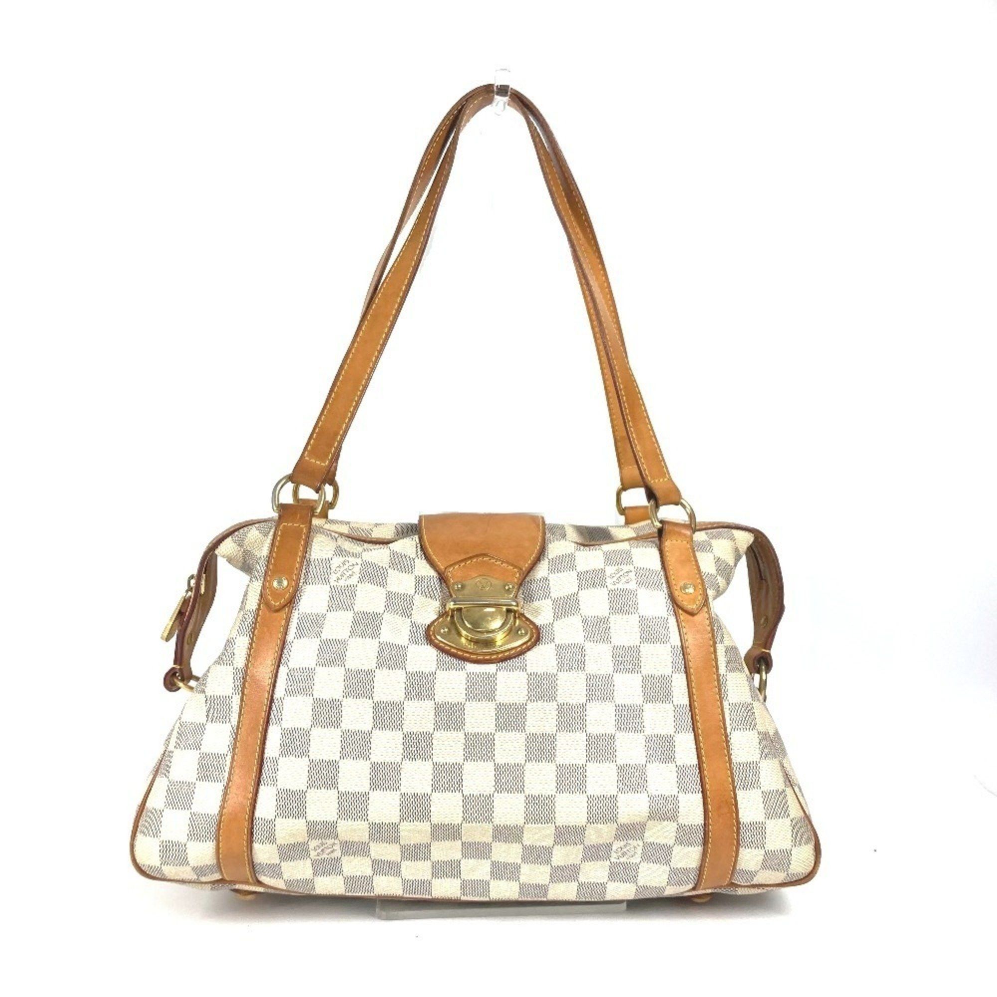 Louis Vuitton N42220 Damier Azur Straiser Pm Shoulder Bag Tote Canvas Women's White