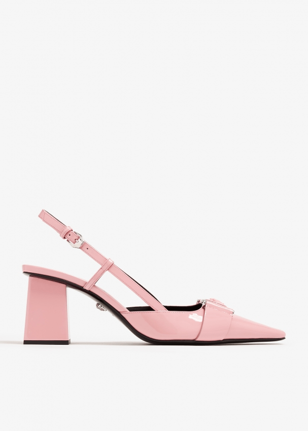 Versace Medusa Buckle Patent Slingback Pumps 70mm SIZE 41.5