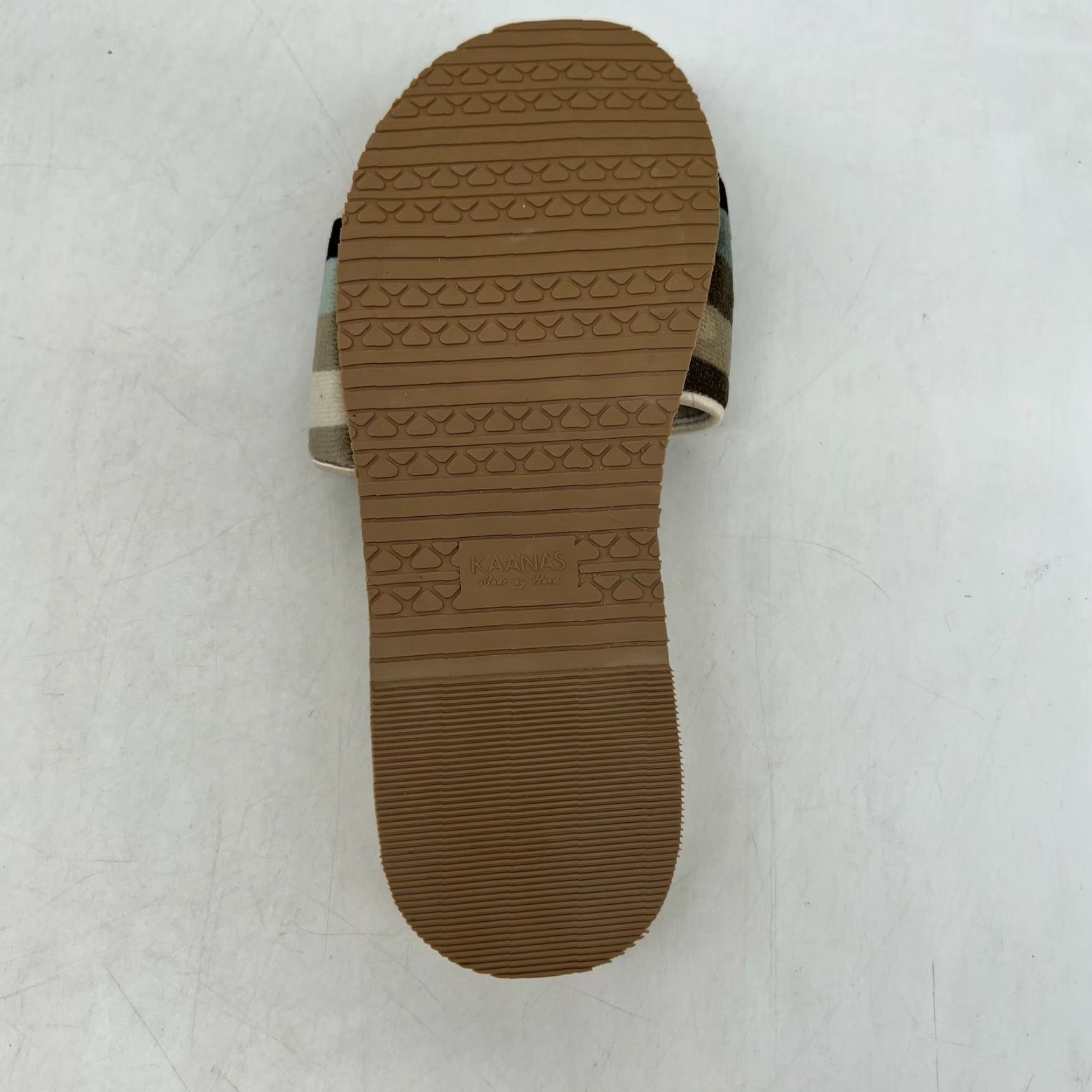 Vintage KAANAS Venice Womens Open Toe Slip On Striped Ivory Sandals - Size 7 - Leather Upper - Casual Slide Sandals - 100% Genuine US Seller Size US 7 / IT 37 - 5 Thumbnail
