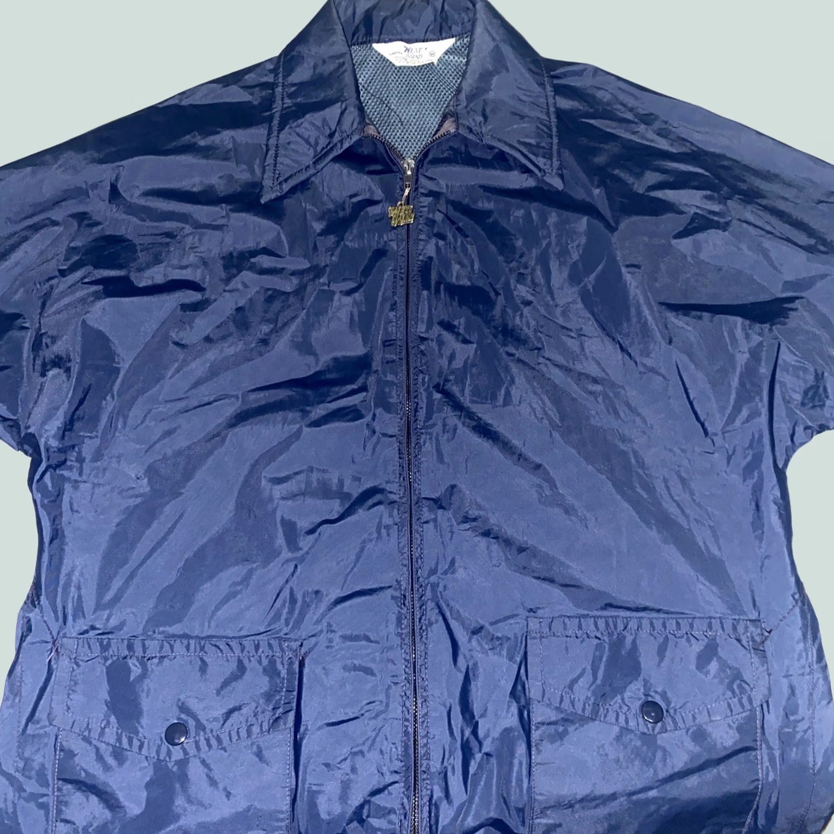 Ring Jacket VINTAGE 80s Woman Jacket Windbreaker Spring Blue M Womens Size M / US 6-8 / IT 42-44 - 1 Thumbnail