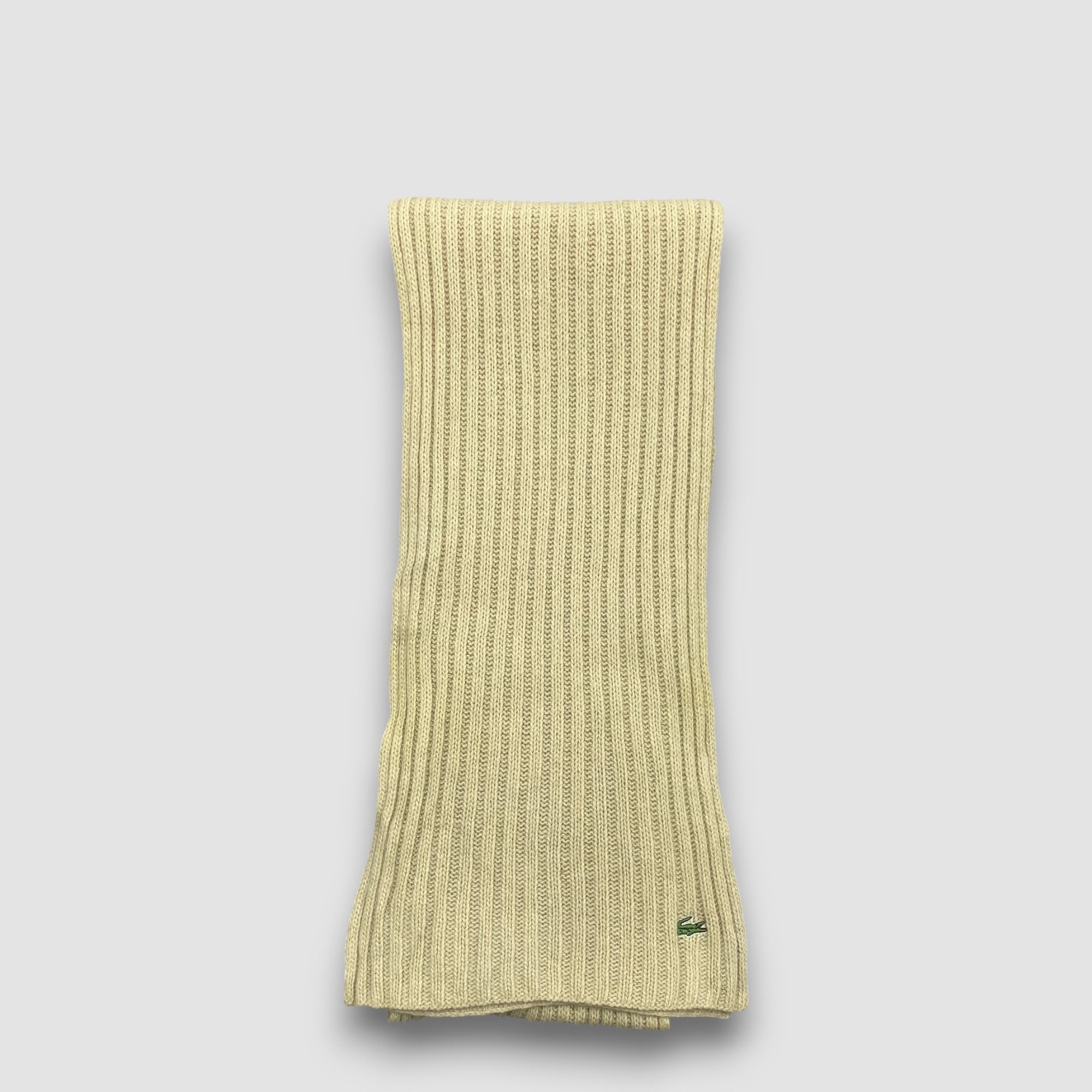 Lacoste Vintage Lacoste Scarf Muffler Wool Ribbed Knit Scarves Size ONE SIZE - 2 Thumbnail