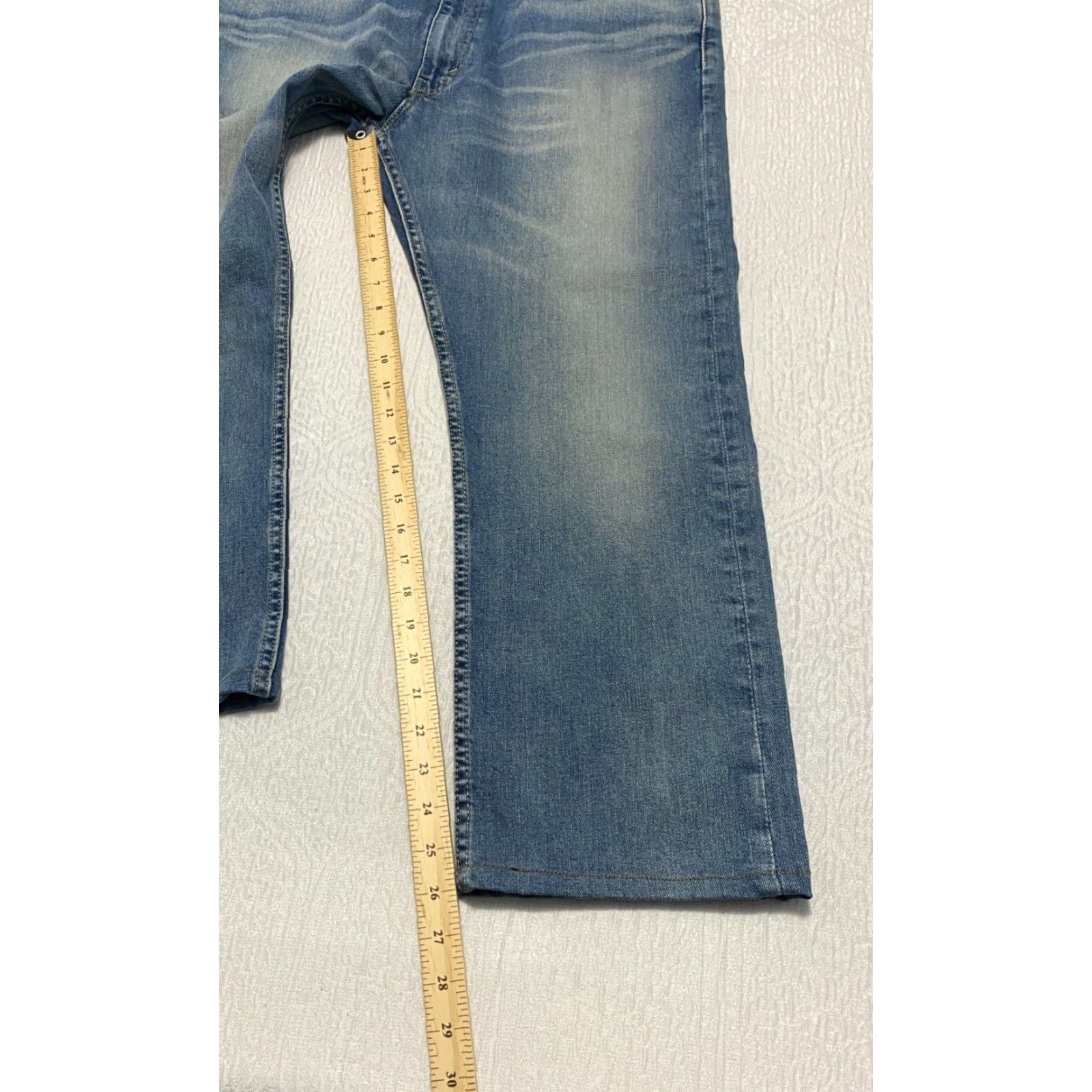 Levi's Levi's 513 Slim Straight Men's Jeans 38×26 Blue Faded Whiskers Hemmed Jeans Slim 5-Pocket Levi's 513 Men Jeans Blue 38x26 Regular Denim Stretch Hemmed Size US 38 / EU 54 - 6 Thumbnail