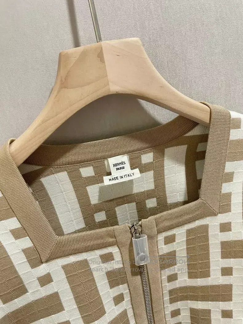 Hermes Hermes Maze mosaic color block sweater with zipper jacket Size XXS / US 00 / IT 34 - 2 Thumbnail