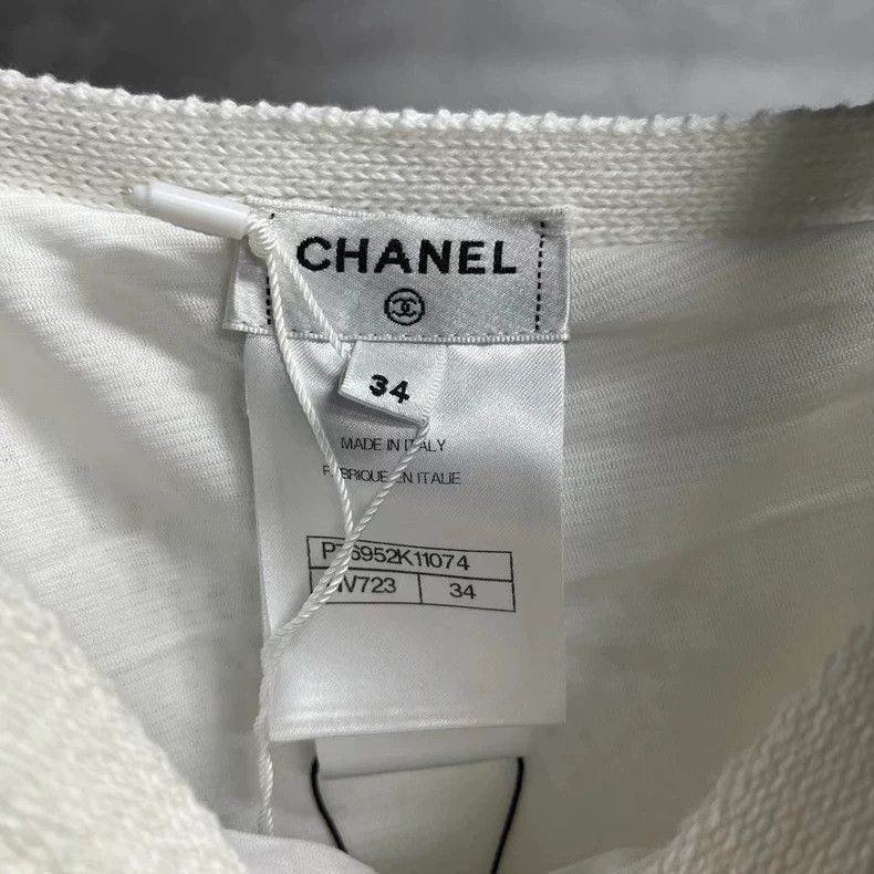 Chanel White Embossed Logo Dress by Chanel -2505 Size US 34 / EU 50 - 3 Thumbnail