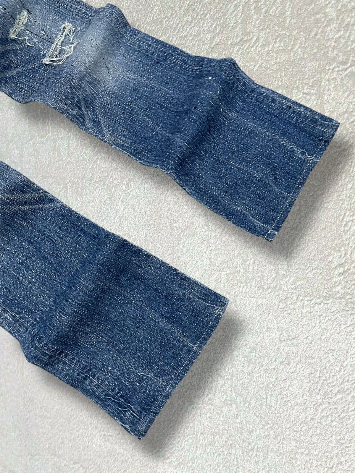 Designer × Edwin × Vintage Vintage Edwin Blue Trip 503 Iconic Distressed Flared Denim Size US 33 - 2 Thumbnail