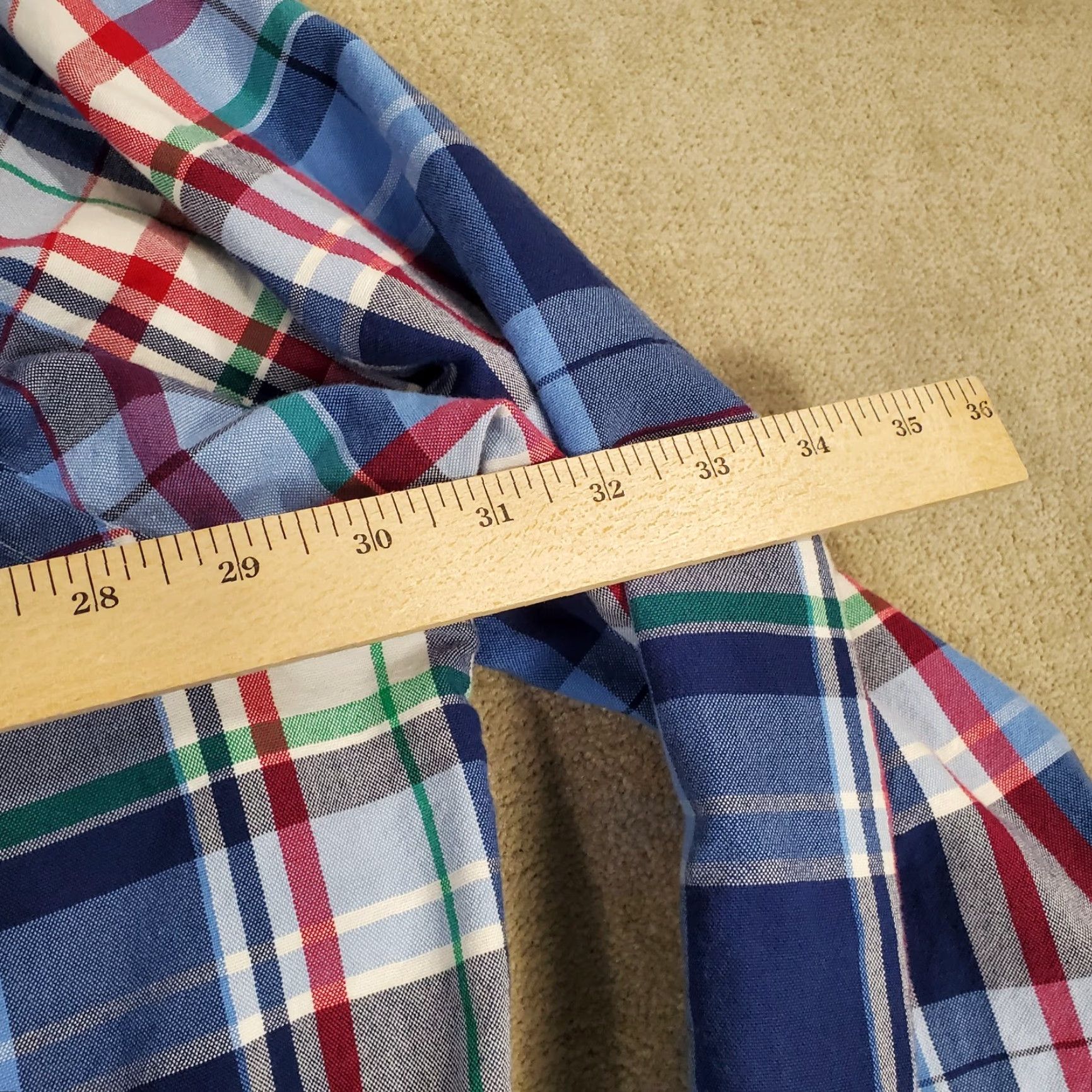 Ralph Lauren Ralph Lauren Shirt 3XLT Mens Blue Button-Up Long Sleeve Oxford Cotton Plaid Size US XXL / EU 58 / 5 - 6 Thumbnail